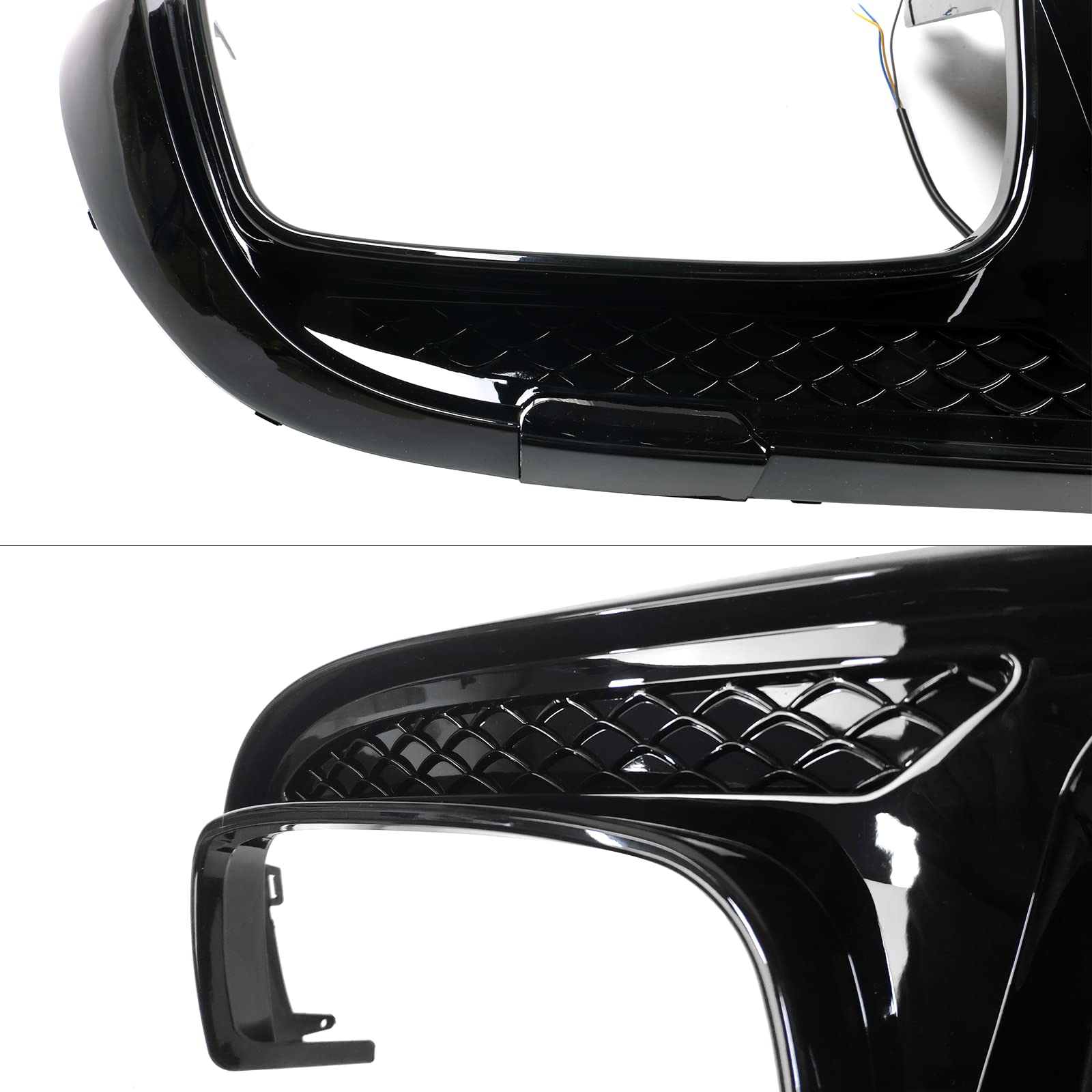 IKON MOTORSPORTS Rear Diffuser with Exhaust Tips for 2015-2021 Mercedes-Benz W205 C-Class C63 & C63S AMG | Gloss Black B-Style Rear Bumper Valance with LED Light | Perfect for Car Enthusiasts & Performance Upgrades
