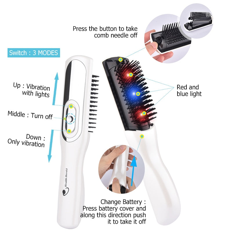 Laser Hair Growth Comb for Women & Men - Hair Loss Treatment & Scalp Massager - Stimulate Hair Regrowth for Thicker, Fuller Hair - Perfect for Home Use & Salon Treatments