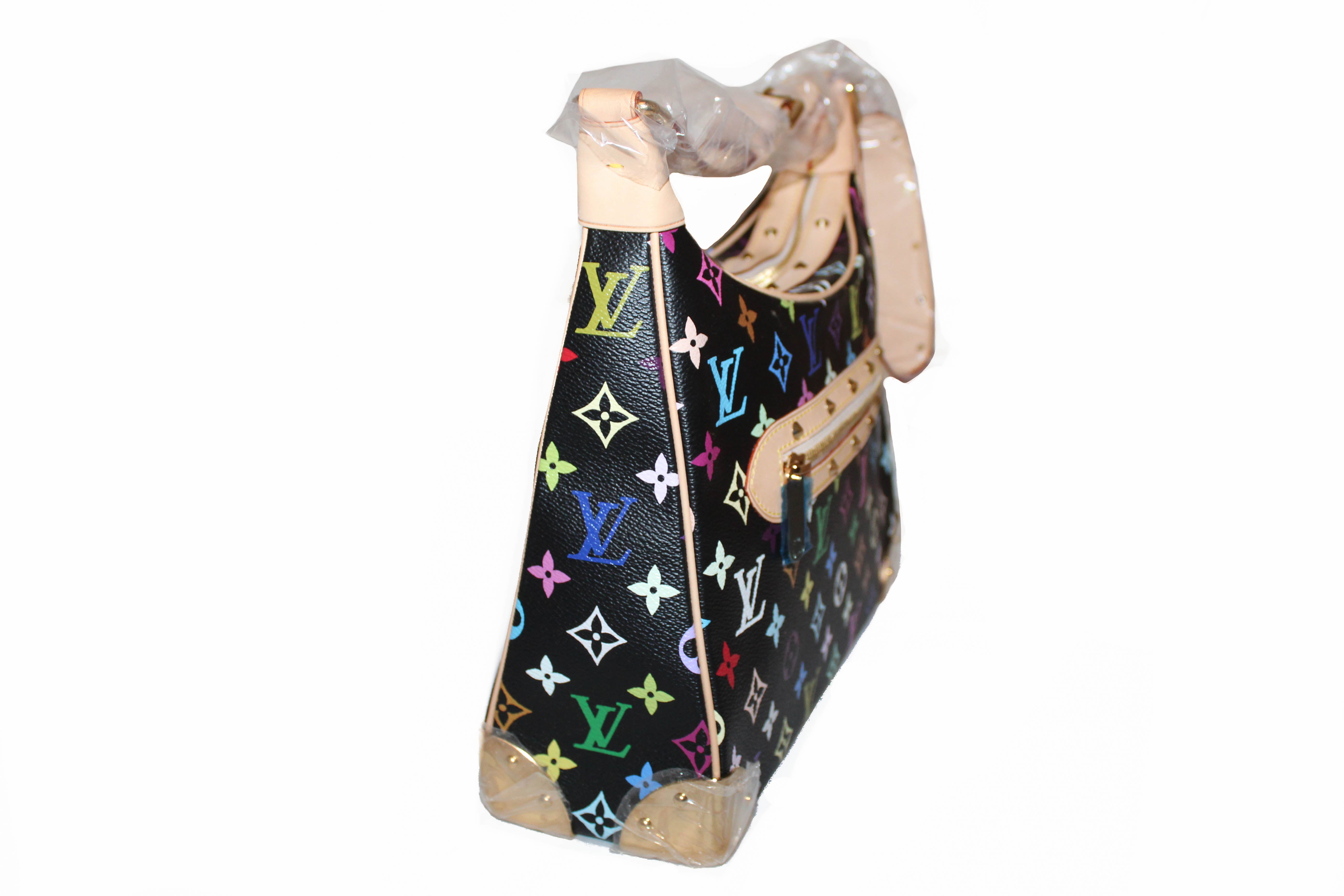 Authentic Louis Vuitton Black Multicolor Boulogne Shoulder Bag - Luxury Designer Handbag for Women, Perfect for Work, Travel & Evening Events