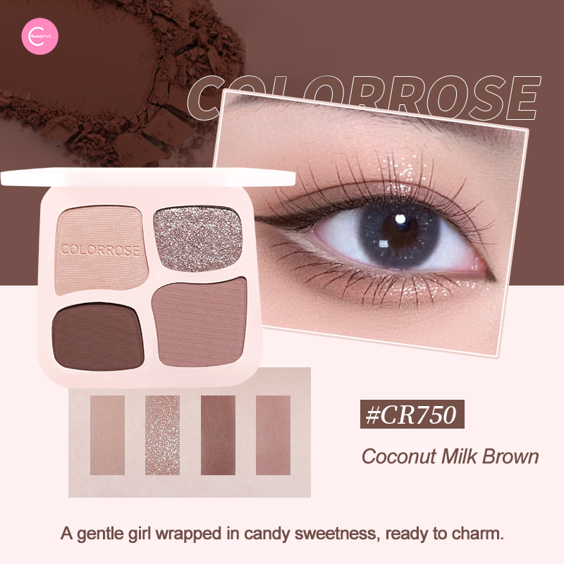 Colorrose Compact 4-Color Eyeshadow Palette - Travel-Friendly Makeup for Everyday & Party Looks