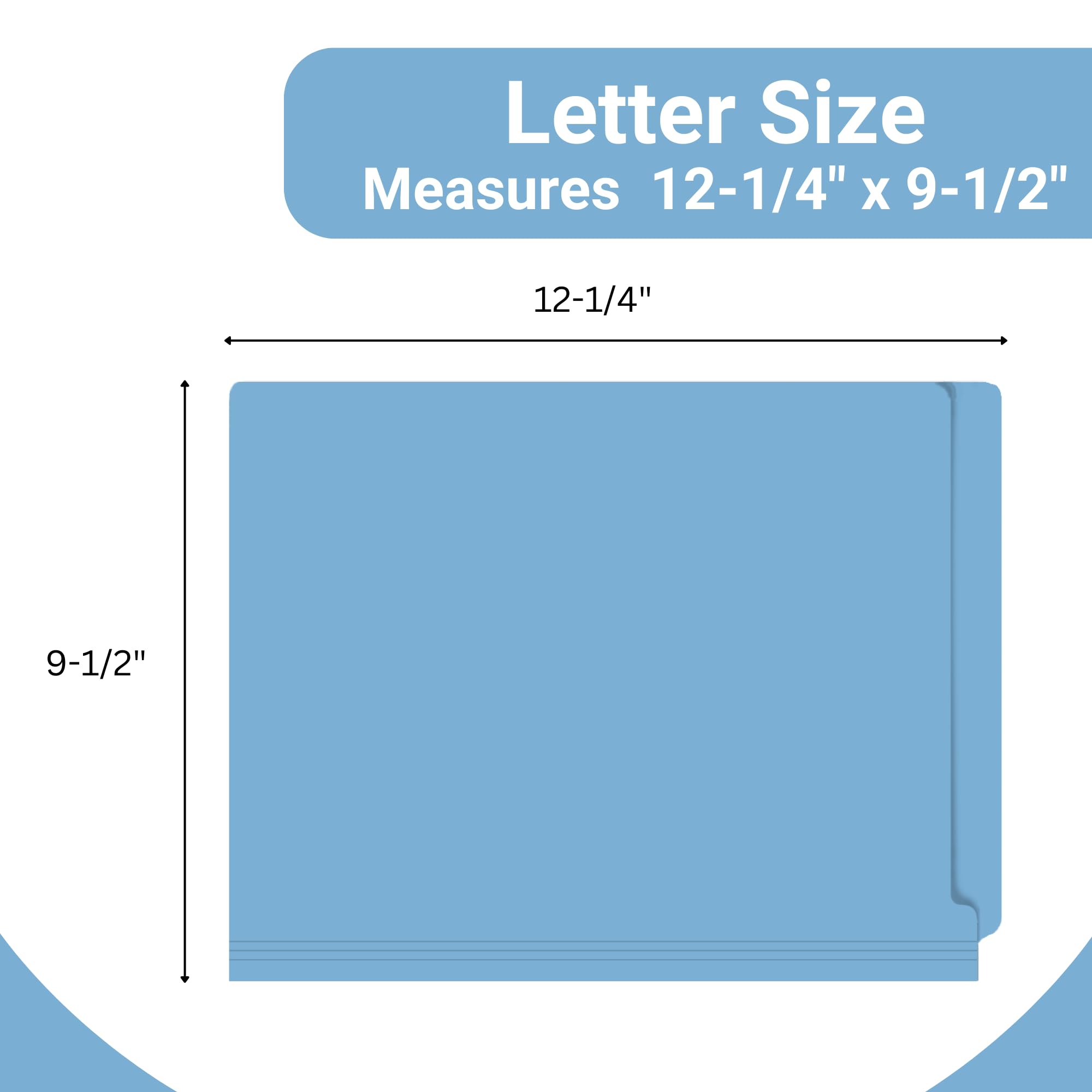 Premium Blue Letter Size File Folders - 14pt Reinforced End Tab Folders for Office, School & Medical Use - Durable 250-Pack Carton for Organizing Documents & Doctor Supplies