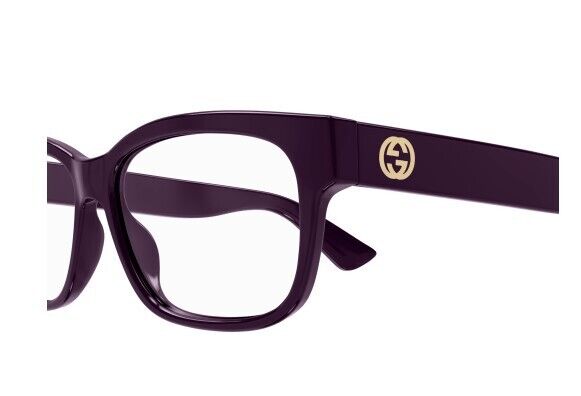 Gucci GG1341O 004 Burgundy Clear Square Men's Eyeglasses - Stylish Prescription Glasses for Men, Trendy Square Frame Eyewear - Perfect for Work, Reading & Fashion Accessories