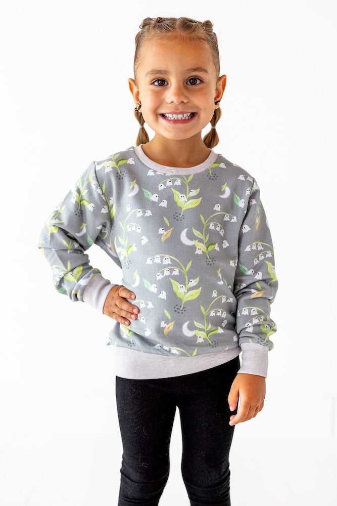 Boo Bells Kids' Crewneck Sweatshirt - Soft Cotton Pullover Hoodie for Boys & Girls - Cozy Casual Wear for School, Playdates & Family Outings
