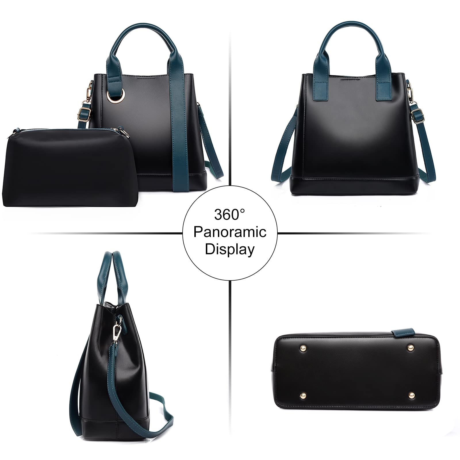 Luxury Vegan Leather Tote Bag for Women - Large Crossbody Handbag Purse - Designer Women's Bags for Work, Travel & Everyday Use