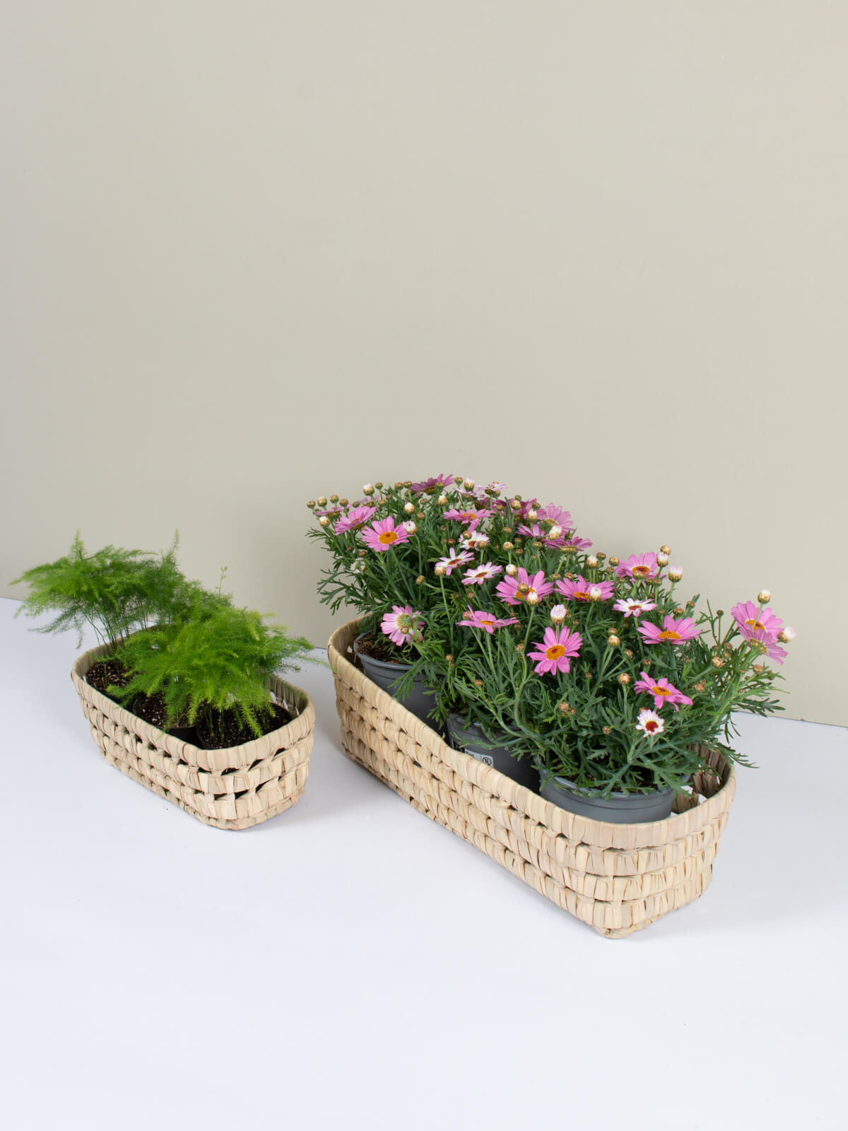 Long Open Weave Storage Trays - Durable Bamboo Organizer for Kitchen, Bathroom & Office - Perfect for Fruits, Utensils & Desk Supplies