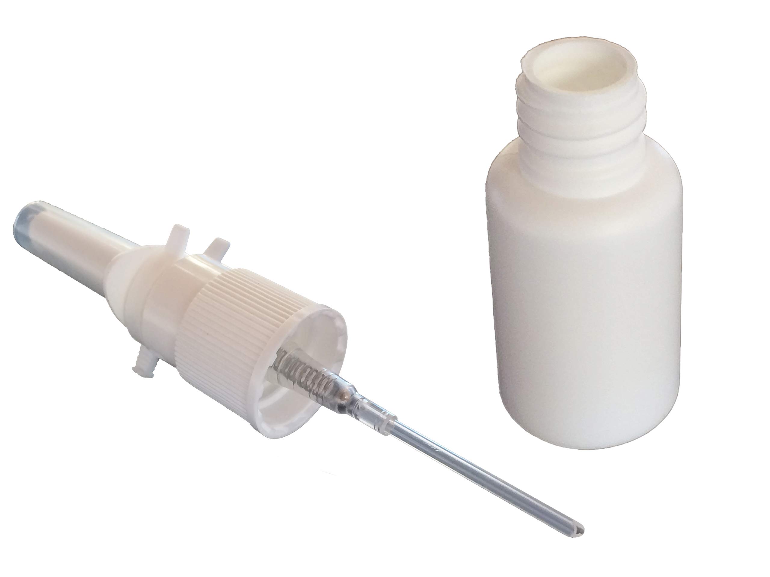 100-Pack 20ml Empty Refillable Nasal Spray Bottles - White Plastic Mist Sprayer for Nasal Medications & Essential Oils - Reusable Nose Sprayer for Travel, Home, and Healthcare Use