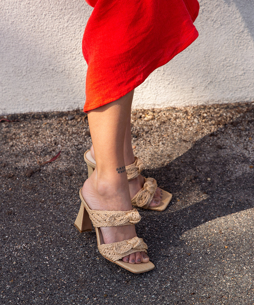 NIYAH Heels LT Natural Raffia Sandals - Comfortable Women's Summer Wedges for Beach, Vacation & Casual Outings