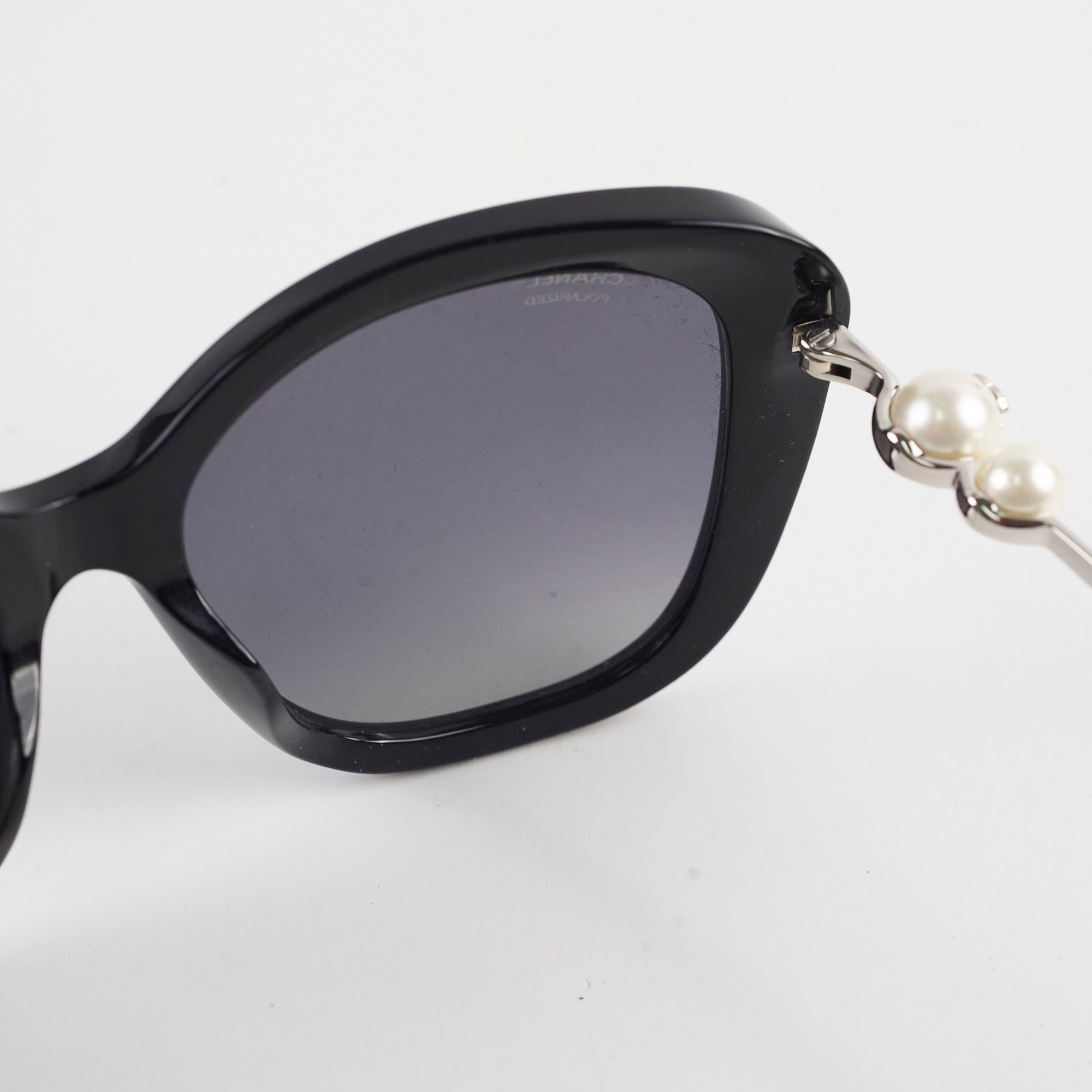 Chanel Square Sunglasses with Pearly Temple - Luxury Fashion Sunglasses for Women - Perfect for Beach, Travel & Everyday Style