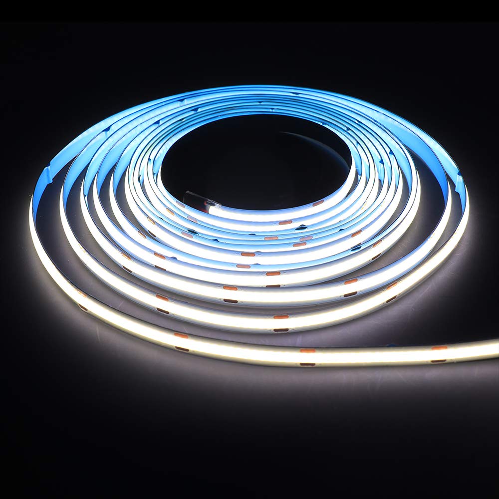 XUNATA COB LED Strip Lights 1m/3.3ft - 320 LEDs/m Flexible Bendable Rope Light, 5V DC Daylight White 6000K with USB Touch Dimmer for Home Decor, Bedroom, Party & Christmas Decoration - Perfect for Accent Lighting, Under Cabinet, TV Backlight and Holiday Displays