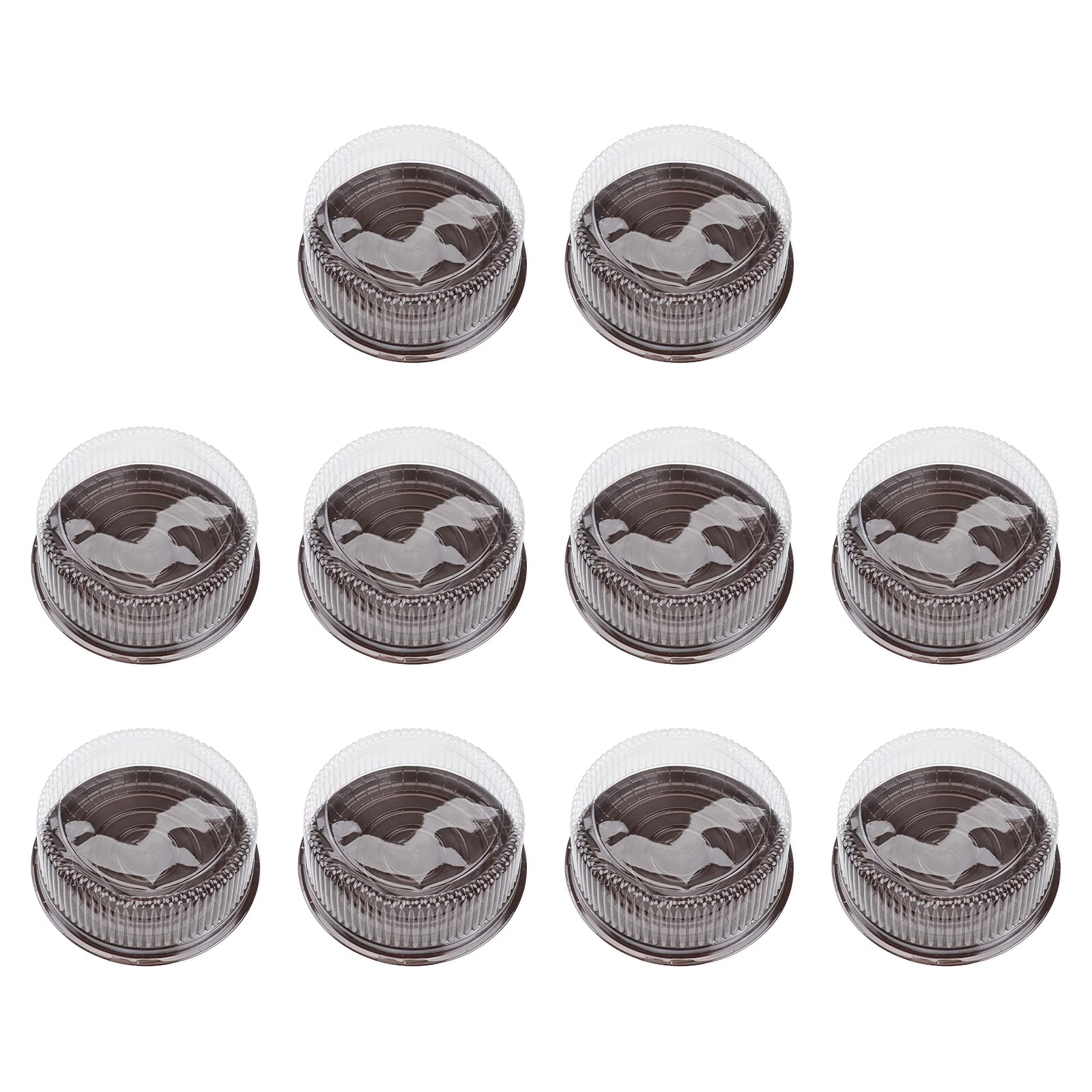 DOITOOL 10PCS 8-Inch Clear Plastic Cake Boxes - Disposable Transparent Pastry Containers for Cupcakes, Mooncakes, Desserts | Perfect for Bakery, Party Favors, Gift Packaging