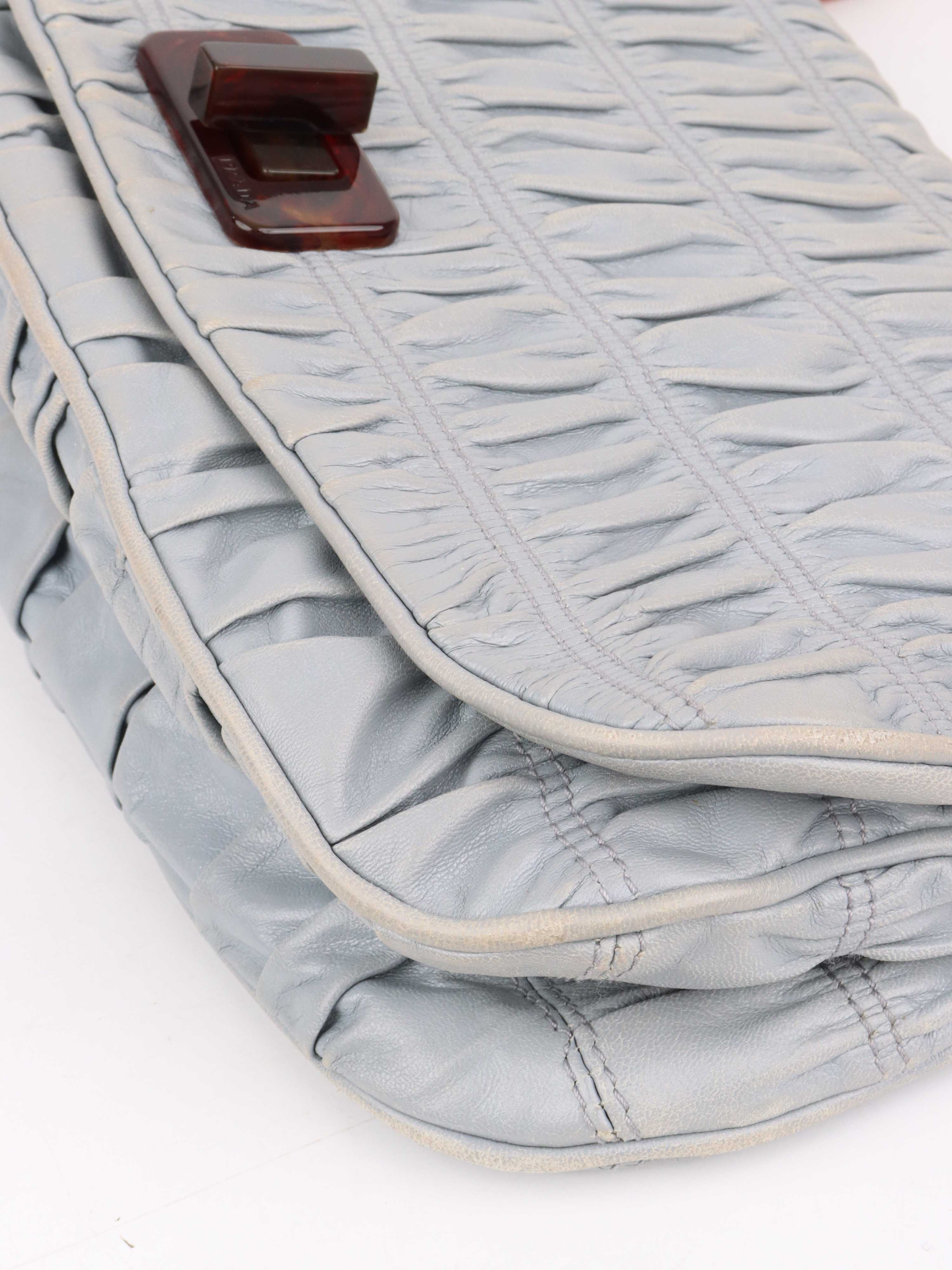 Prada Light Blue Shoulder Bag for Women | Genuine Leather Crossbody Purse | Fashionable Handbag for Work, Travel & Evening Out