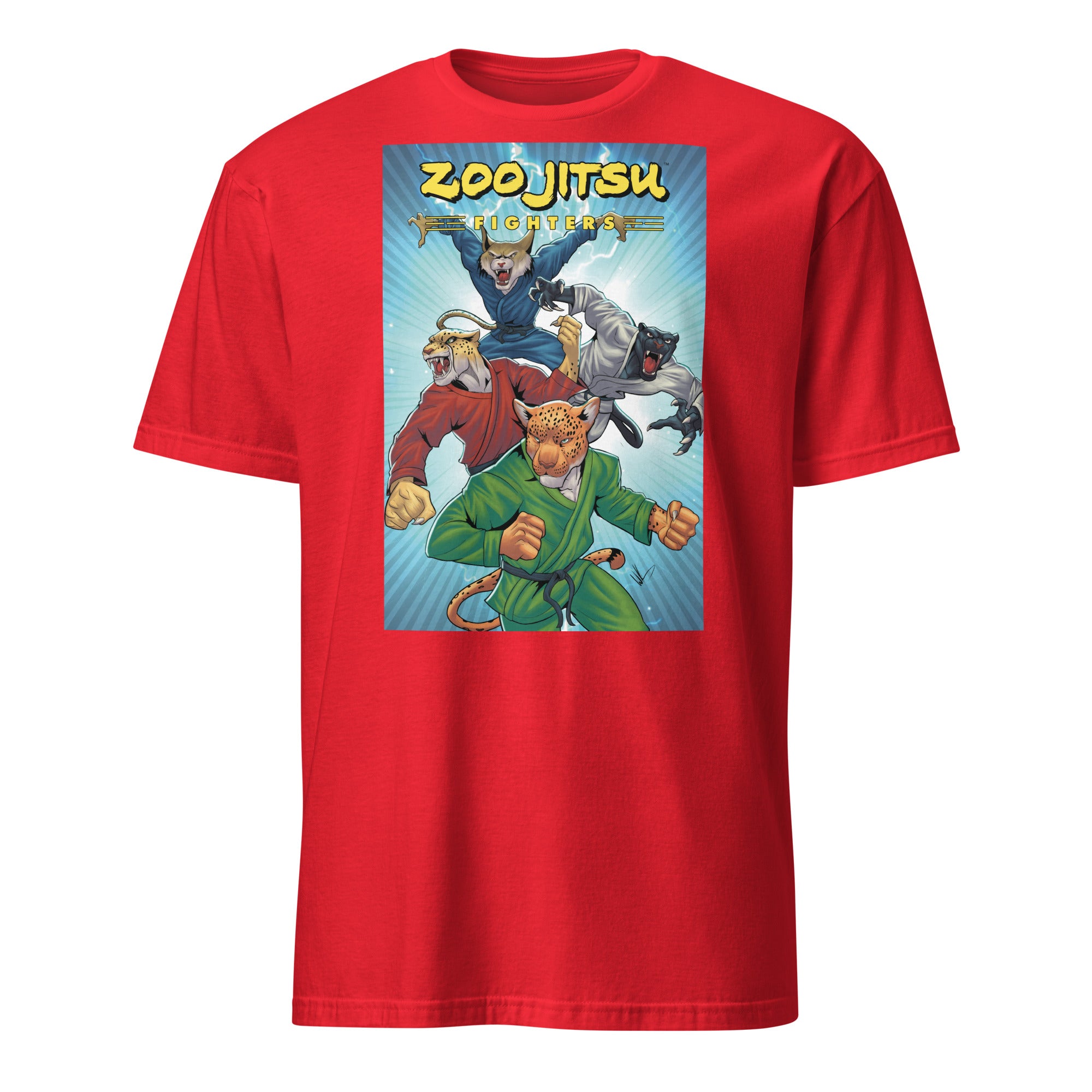 Zoo Jitsu Fighters #2 Wade King Unisex Short Sleeve Graphic Tee - Casual Cotton T-Shirt for Anime Fans, Martial Arts Enthusiasts & Streetwear Lovers