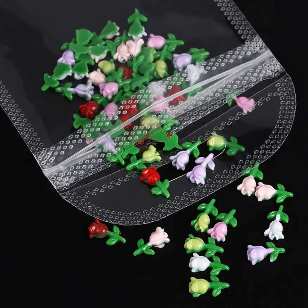 3D Tulip Flower Nail Art Decorations - Handmade Acrylic Nail Charms for DIY Manicure - Perfect for Spring Nails, Bridal Nail Art & Party Nail Designs