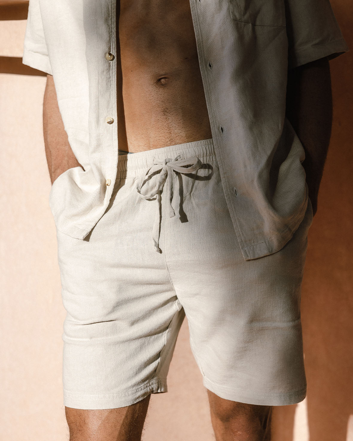 Breathable Linen Blend Shorts for Men & Women - Natural Comfort for Summer, Travel & Casual Wear