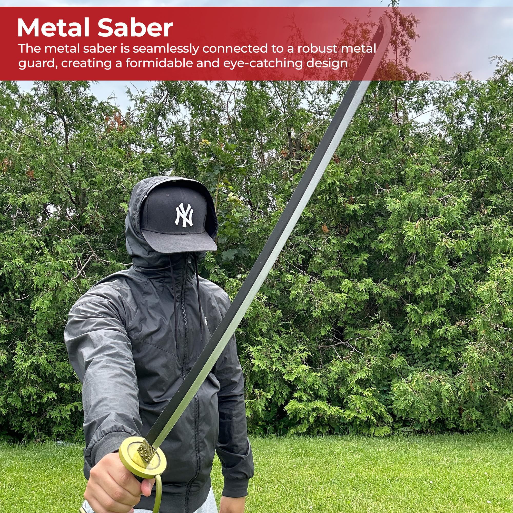 MedievalDepot Anime Sword Replica - 41 Inch Metal Katana with Green Grip & Guard | Collectible Weapon for Cosplay, Halloween Costume, Anime Convention & Home Decor