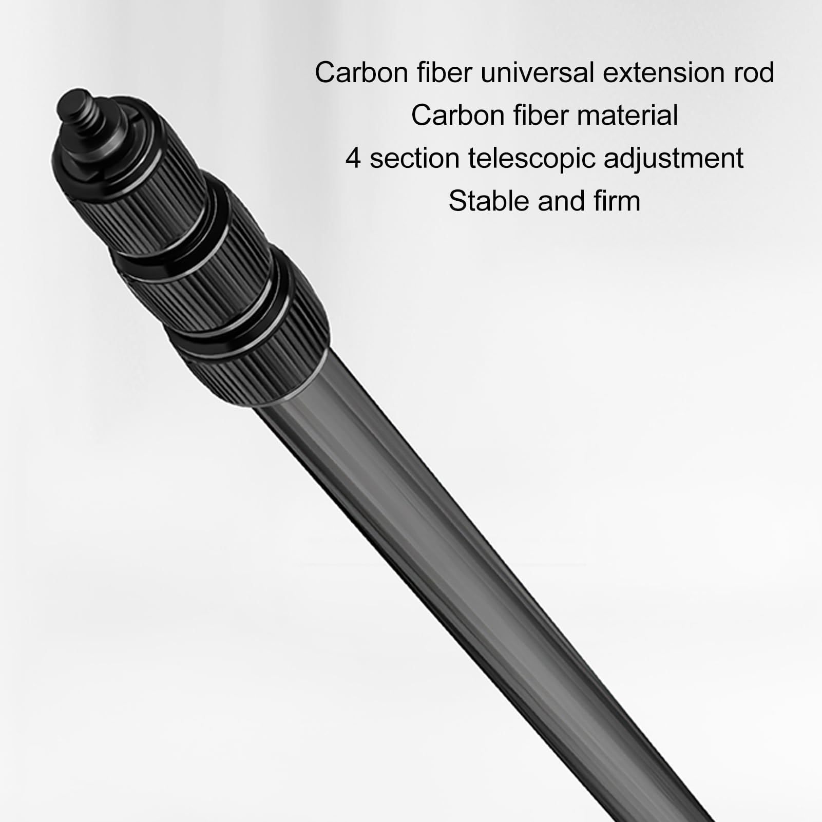 Carbon Fiber 4-Section Telescopic Camera Extension Pole - Lightweight Monopod Selfie Stick with 1/4