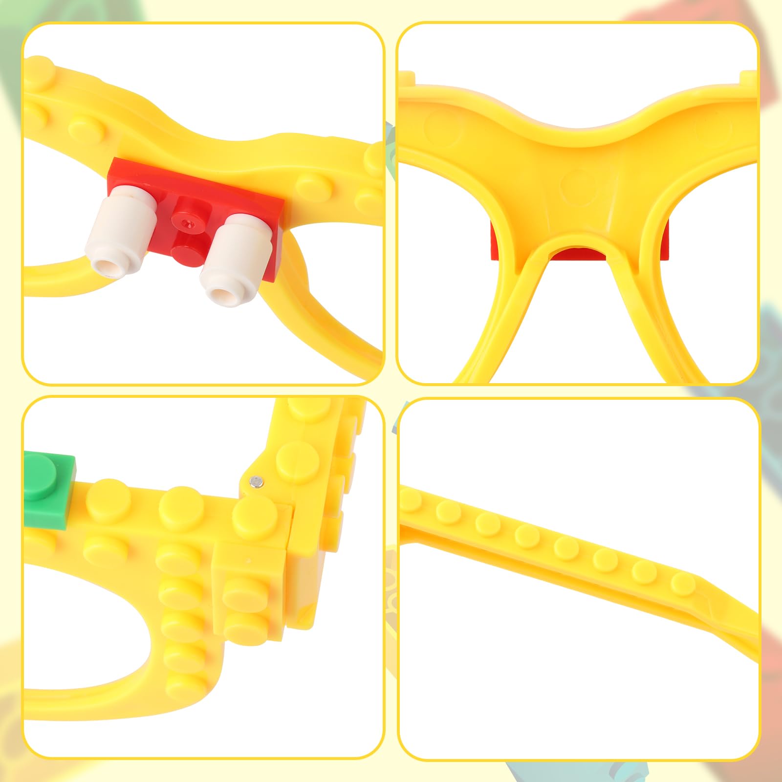 12 Pcs Building Bricks Glasses - Creative Construction Toy for Kids, STEM Learning Blocks for Boys & Girls - Perfect for Birthday Parties, Carnival Games & Classroom Activities