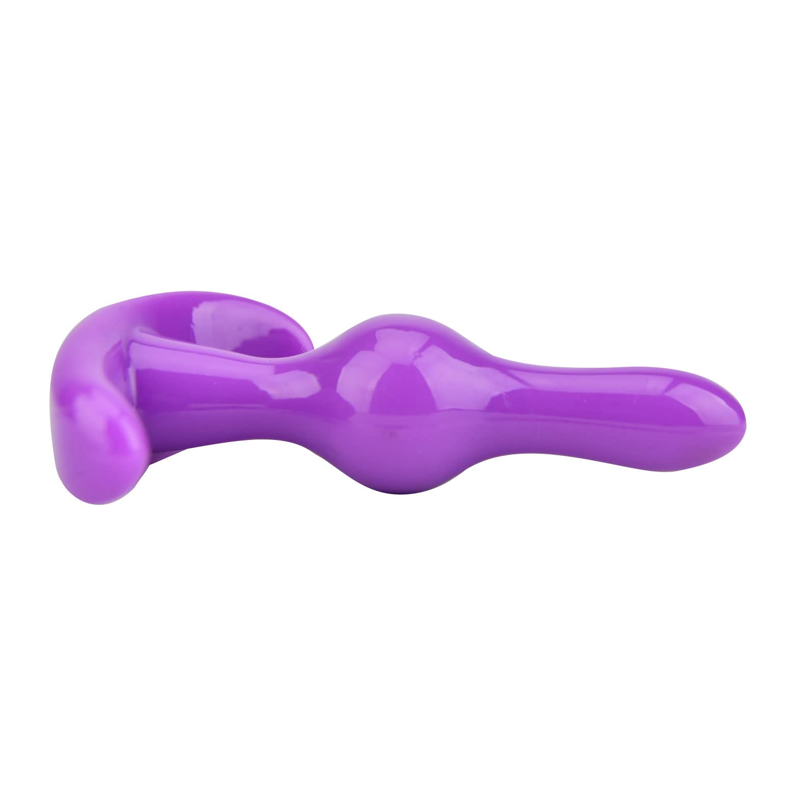 Purple Rippled Anal Plug with Handle - 3.5 Inch Silicone Butt Plug for Men & Women - Perfect for Couples Play, Solo Exploration & BDSM Scenes