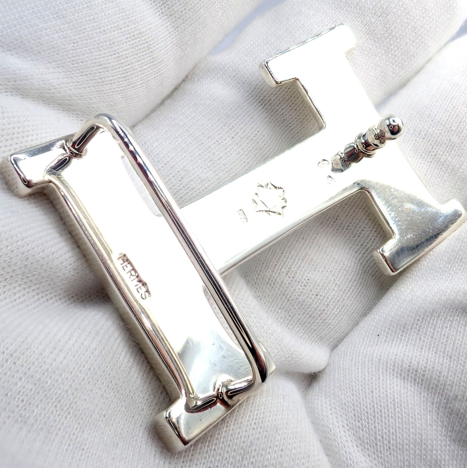 Authentic Hermes Silver Signature Classic Large H Belt Buckle 32mm - Luxury Designer Accessory for Men & Women | Perfect for Formal Events, Office Wear & Fashion Statements