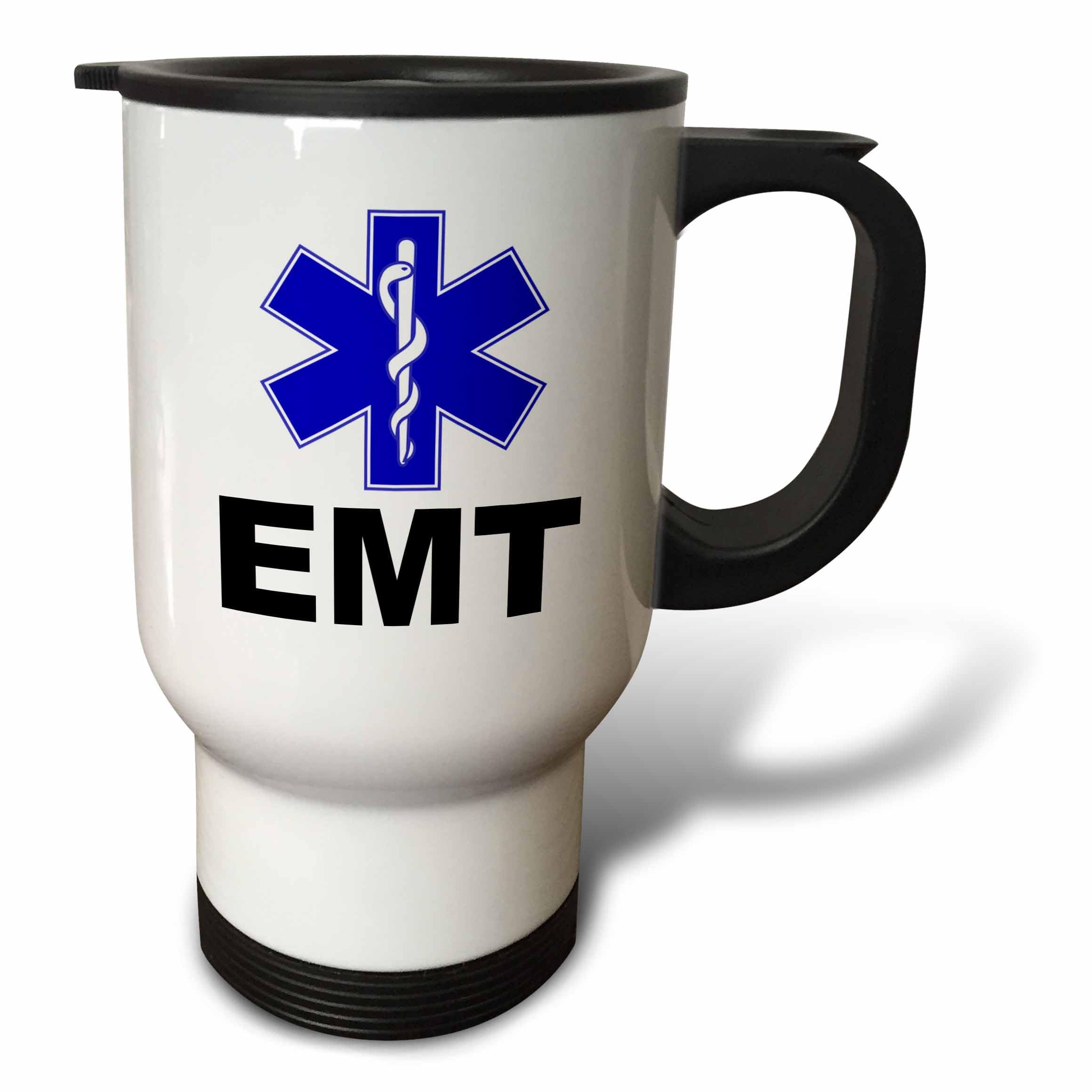 3D Rose EMT Travel Mug - 14 oz Insulated Stainless Steel Coffee Cup with Lid, Multicolor Design - Perfect for Hot & Cold Drinks at Work, Travel, or Outdoor Adventures