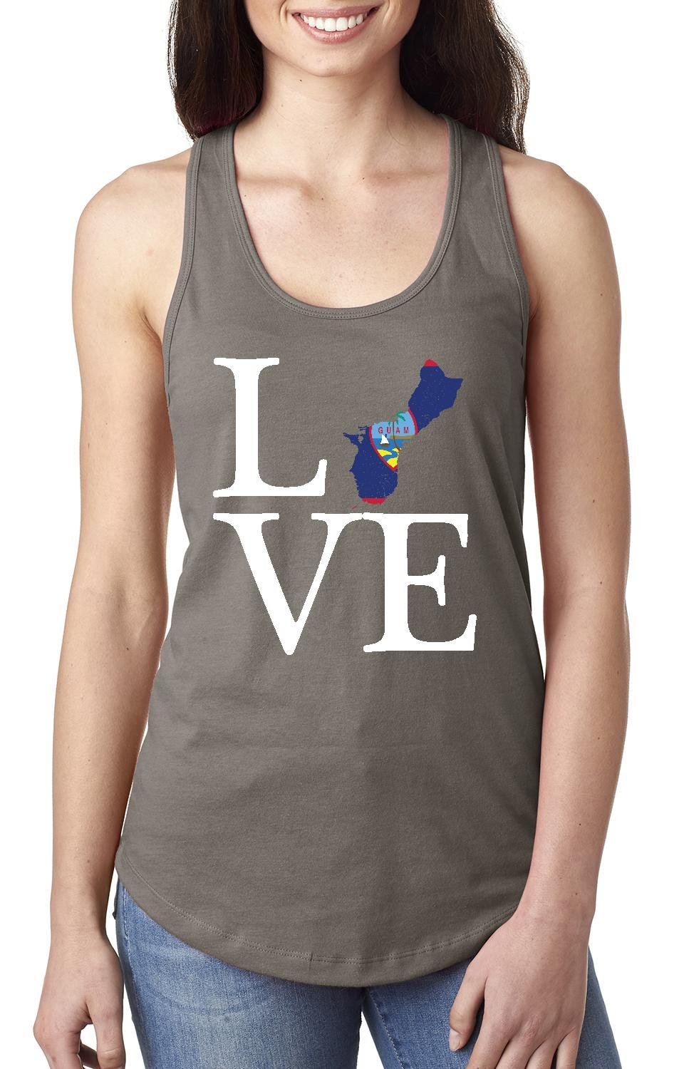 Love Guam State Flag Racerback Tank Top for Women - Stylish Traveler's Gift & Souvenir - Perfect for Vacations, Beach Trips & Casual Outings