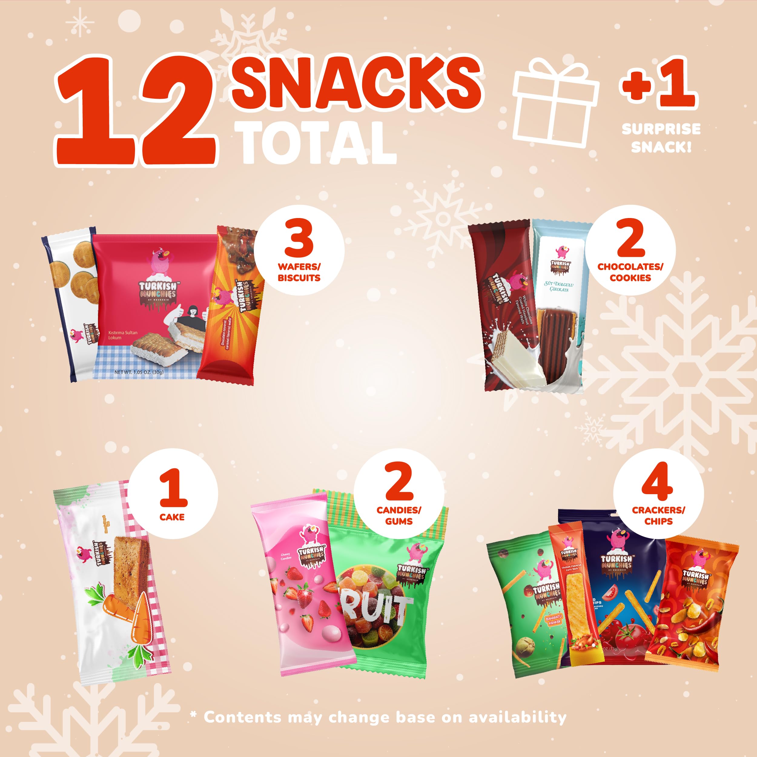 International Snack Box - Premium Exotic Snacks from Around the World | 12 Full-Size + 1 Bonus Candy Gifts | Unique Picnic & Party Snack Box | Perfect for Travel, Office Treats & Gift Giving