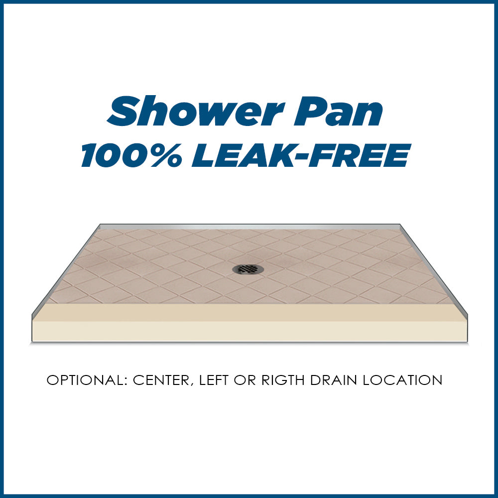 60 Alcove Brown Sugar Sistine Stone & Diamond Stone Accent DIY Shower Remodel Kit - Easy Bathroom Upgrade for Modern Home Renovation