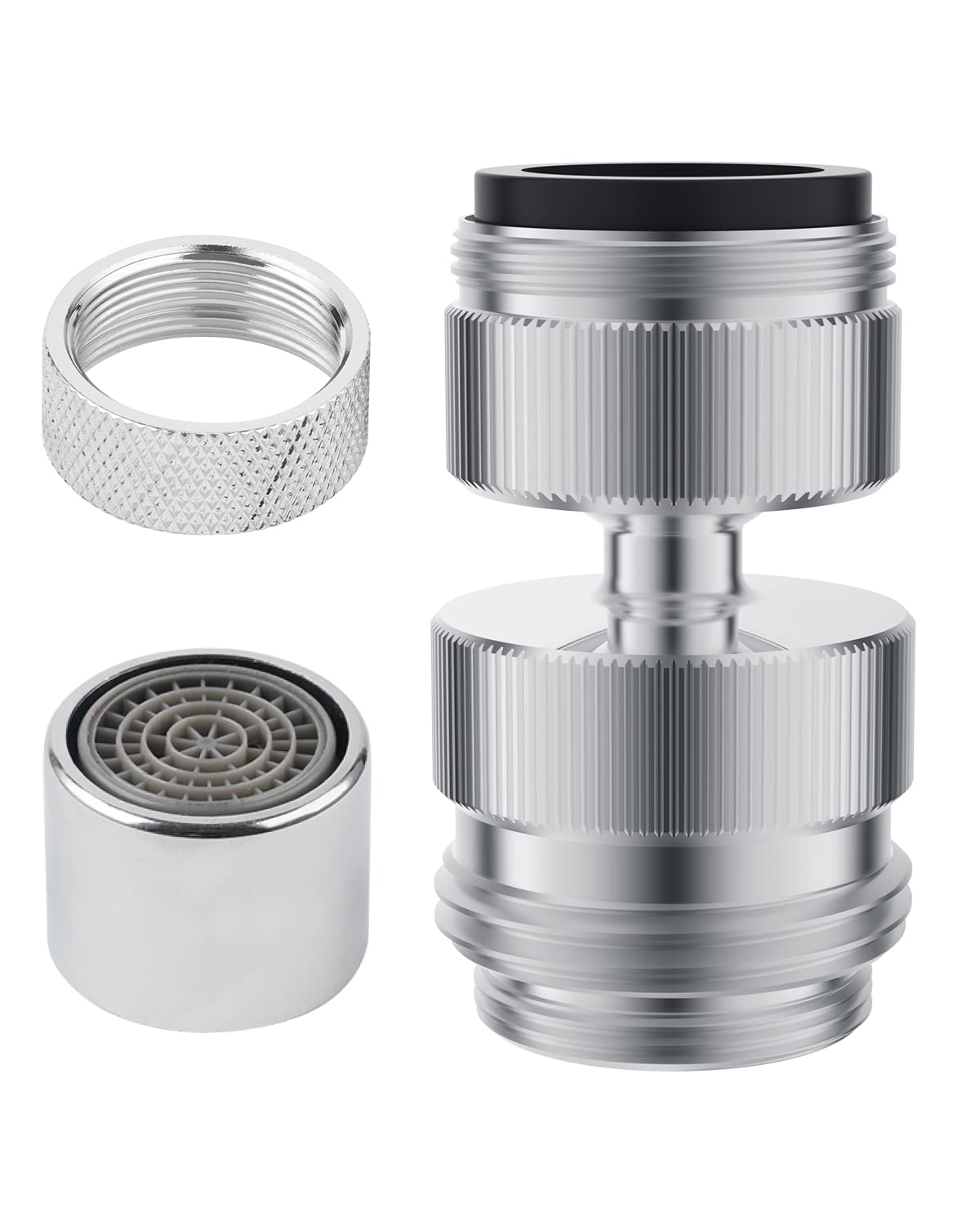 360° Swivel Faucet to Garden Hose Adapter Kit - Chrome for Easy Gardening
