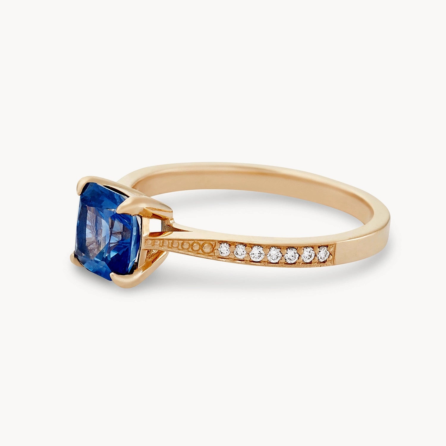 Ether One of a Kind Ring - Genuine Cerulean Blue Cushion Cut Sapphire Jewelry for Women | Perfect for Engagement, Wedding & Special Occasions