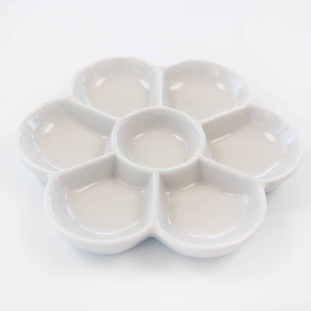 Porcelain Seven Section Flower Dish - 5 Inch Diameter (WCW213) - Perfect for Floral Arrangements, Centerpieces, and Home Decor
