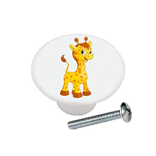 Stylish Giraffe Ceramic Cabinet Knobs - Glossy Dresser Drawer Pulls for Kids Room & Nursery Decor - Perfect for Baby Furniture, Closet Doors, and DIY Home Improvement Projects