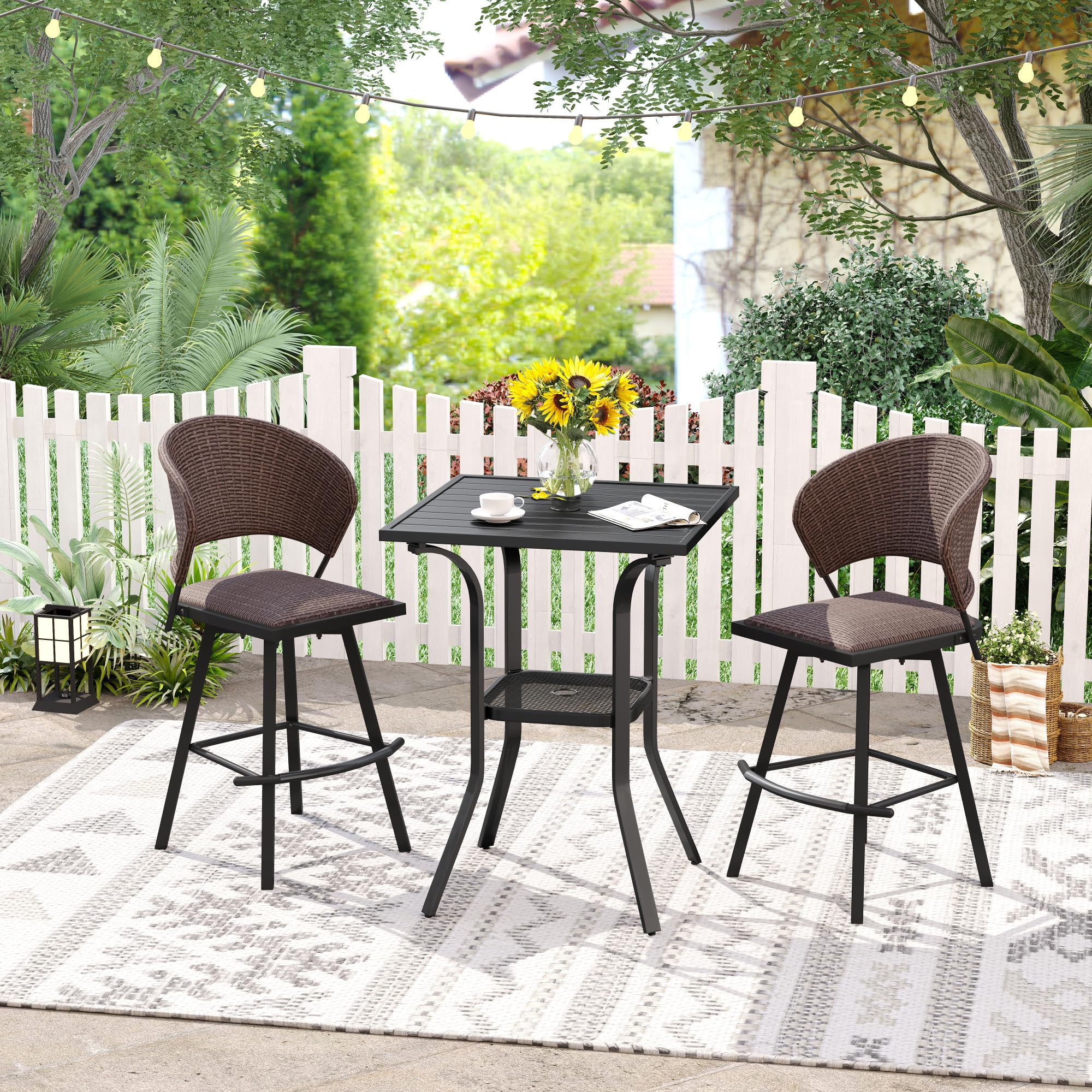 VICLLAX 3-Piece Outdoor Bar Set with 28