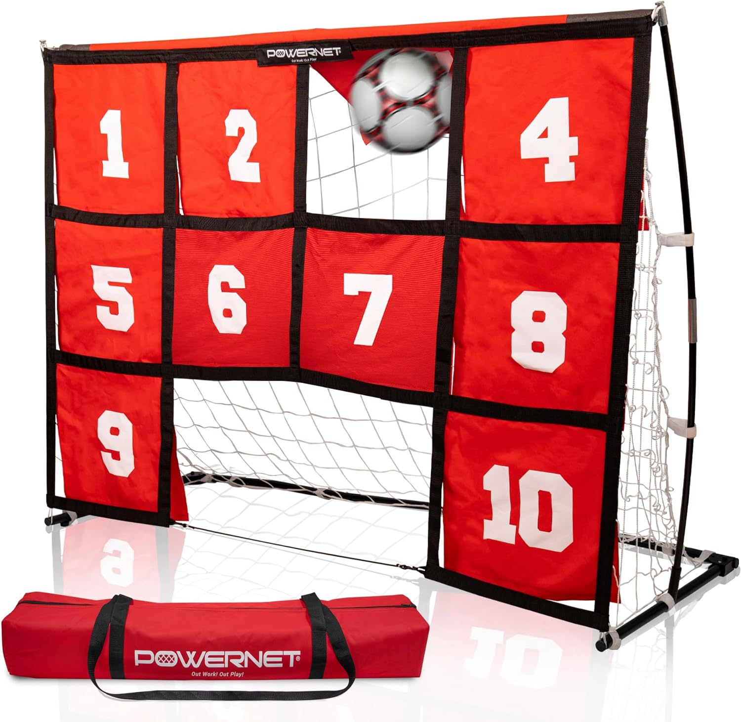 PowerNet Numbered Soccer Target Goal - Training Equipment for Soccer Practice, Football Drills & Youth Sports - Perfect for Backyard, Field & Team Training