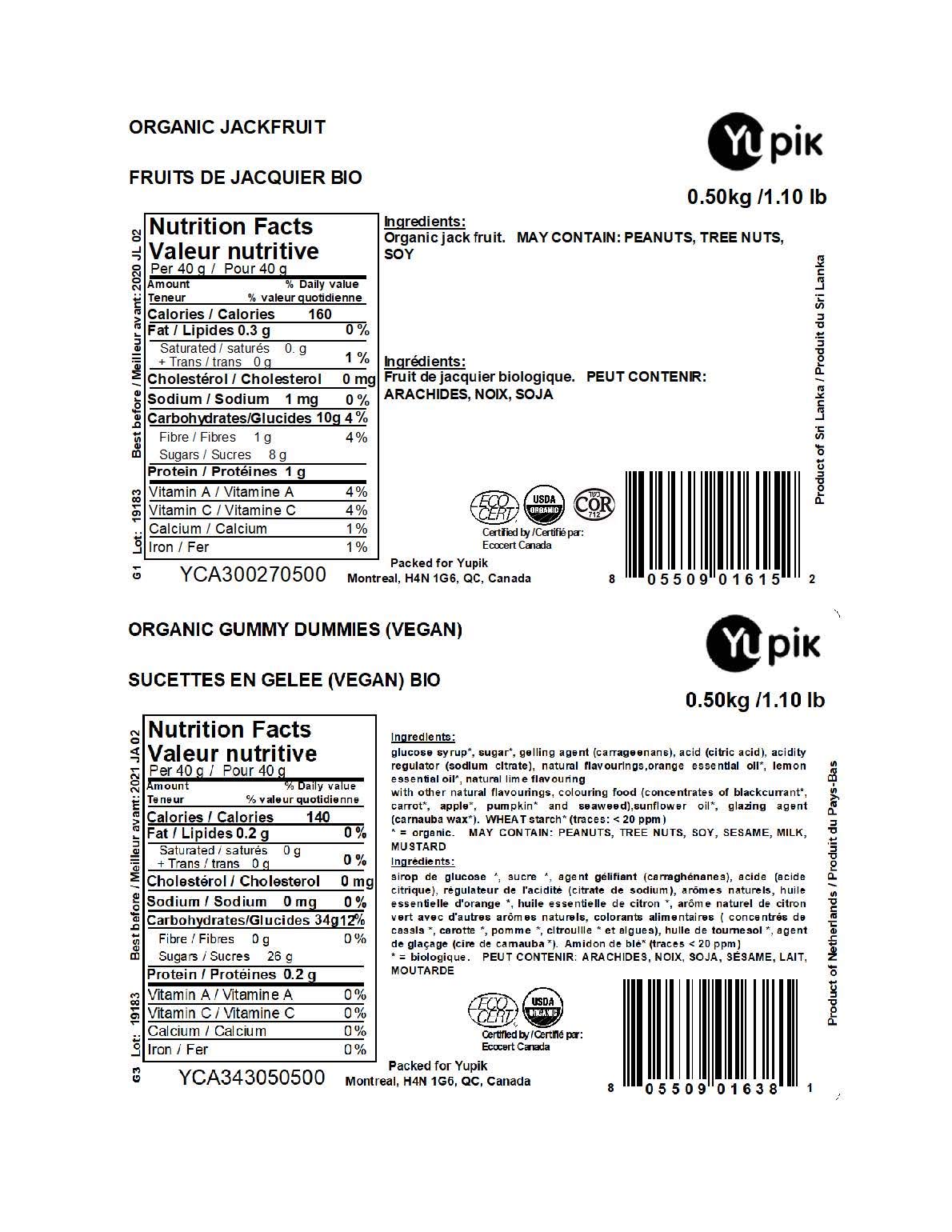 Organic Jackfruit Snacks - Vegan, Gluten-Free, 1 lb Dried Fruit for Baking & Topping