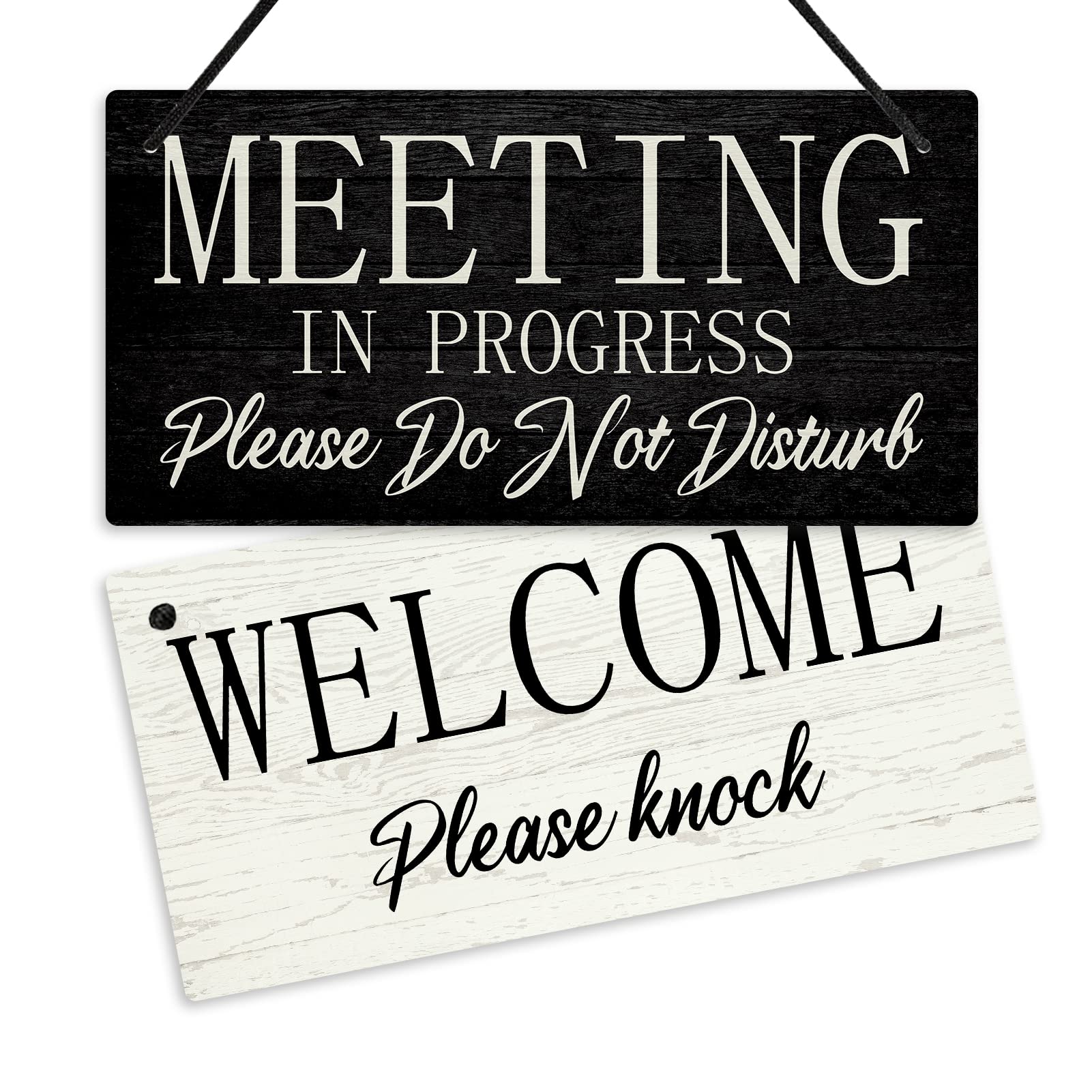 Reversible Do Not Disturb Sign - 10x5 Inch PVC Door Plaque for Office & Meetings