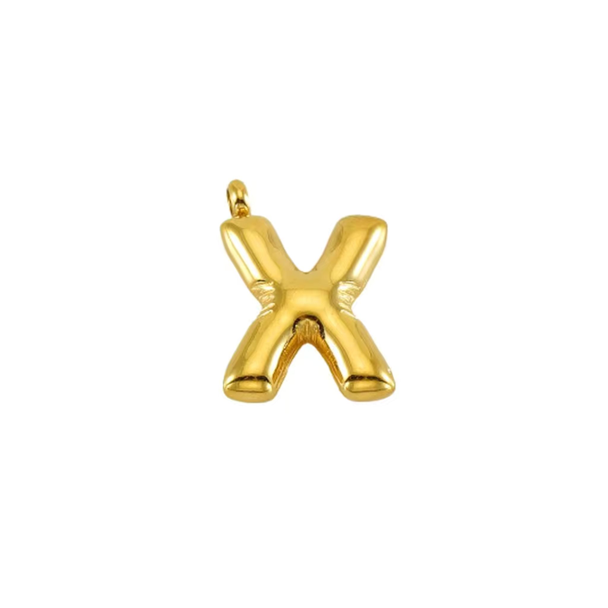 Puffy Gold Letter Pendant Necklace - 14K Gold Plated Initial Charm Jewelry for Women - Perfect for Gifts, Birthdays & Everyday Elegance