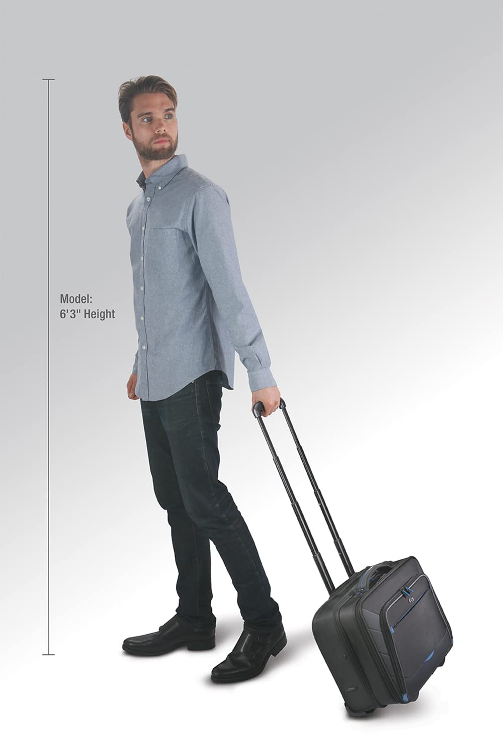 Solo New York Active Rolling Overnight Laptop Bag for Business Travel - 16 Inch Laptop Case for Women & Men (Black, 15