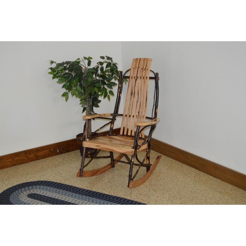 A & L Furniture Hickory Rocking Chair - Handcrafted Wooden Rocker for Living Room, Nursery & Porch - Comfortable & Durable Rocking Chair for Relaxation & Nursing