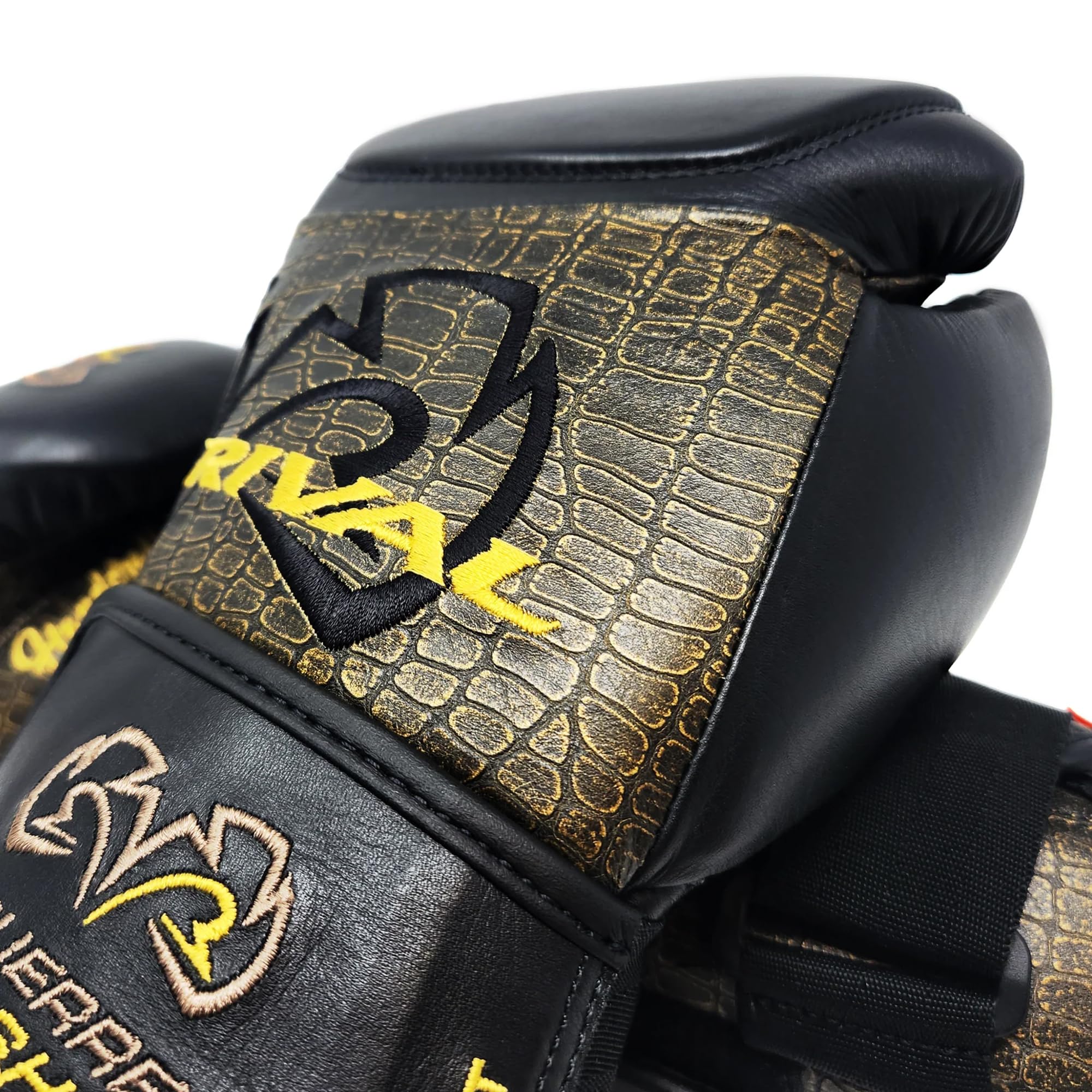 RIVAL RFX-Guerrero D3O Intelli-Shock Boxing Bag Gloves - Croc Skin Edition with Wrist Lock 2 V-Strap System & 15° Angled Cuff - Perfect for Heavy Bag Training, MMA, Kickboxing, and Fitness Workouts