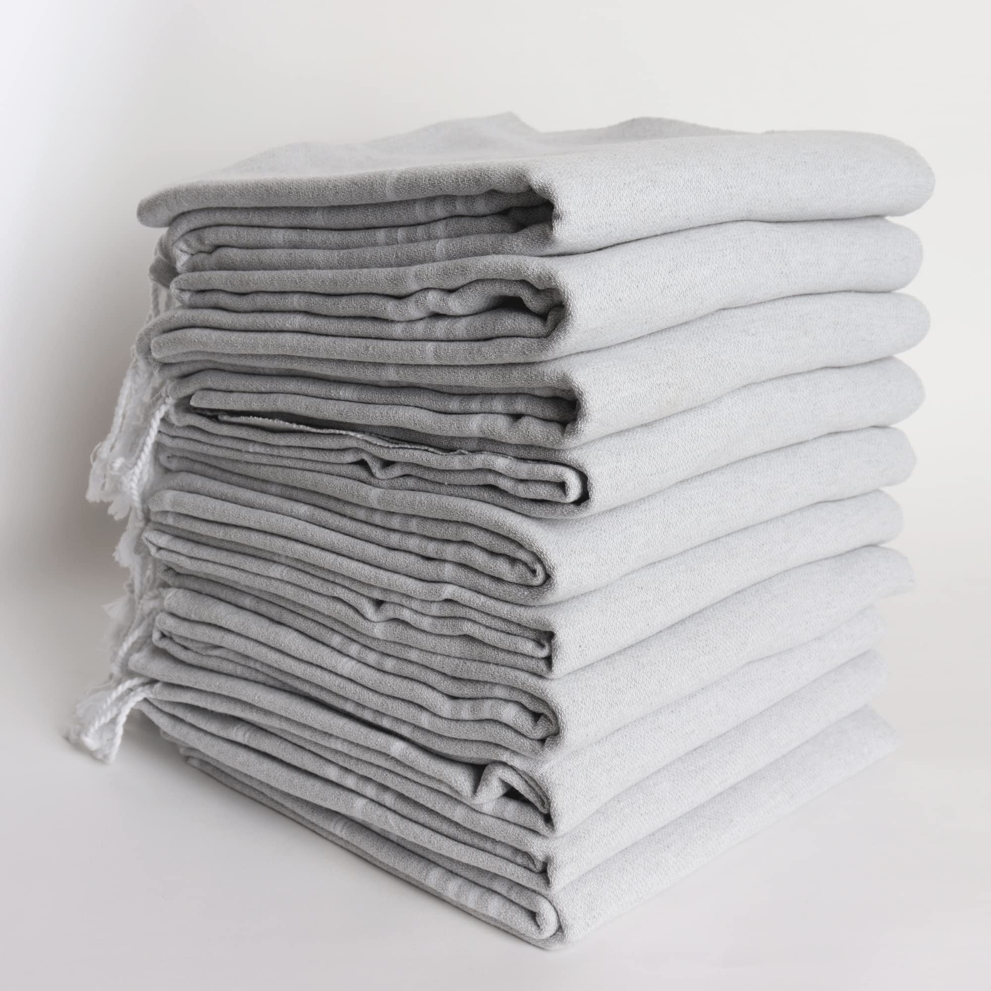 Puskul - 10 Pack Bulk Bachelorette Party Towels | 100% Cotton Turkish Beach Towels | Bridesmaid Gifts | Light Gray | Perfect for Beach Parties, Poolside Lounging & Bachelorette Celebrations