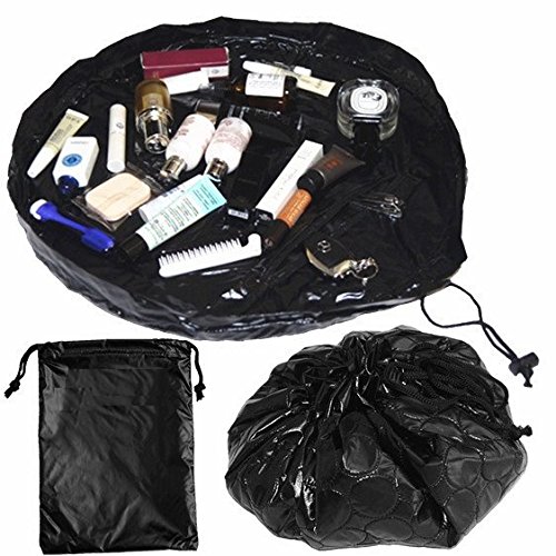 CrazyGadget® Waterproof Makeup Bag with Zipper & Drawstring - Travel Cosmetic Organizer Pouch for Women - Perfect for Gym, Travel, and Daily Beauty Essentials Storage