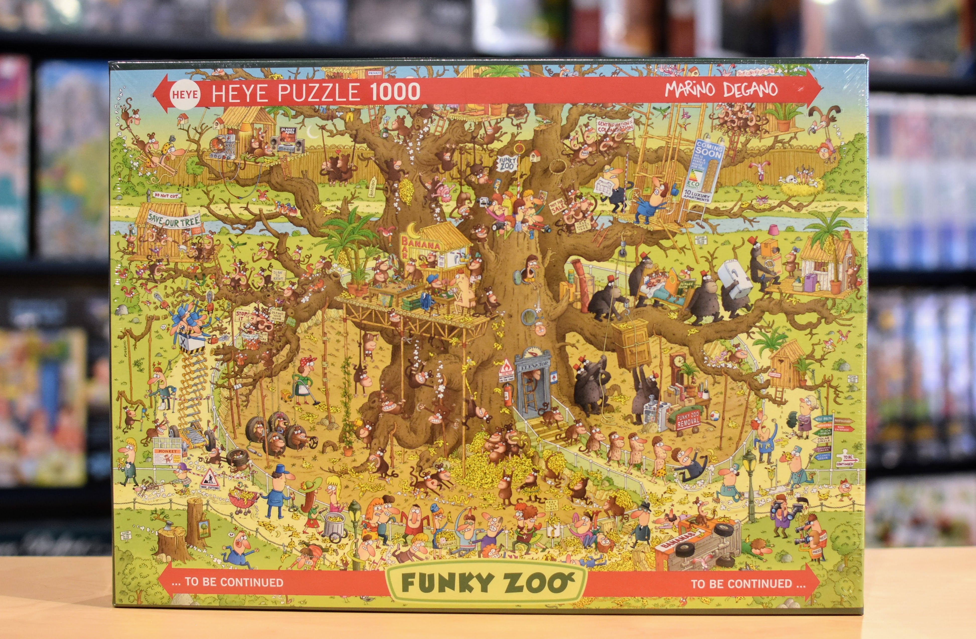 Heye 1000 Piece Jigsaw Puzzle - Funky Zoo Monkey Habitat Jungle Theme - Challenging Adult Puzzle for Relaxation & Home Decor