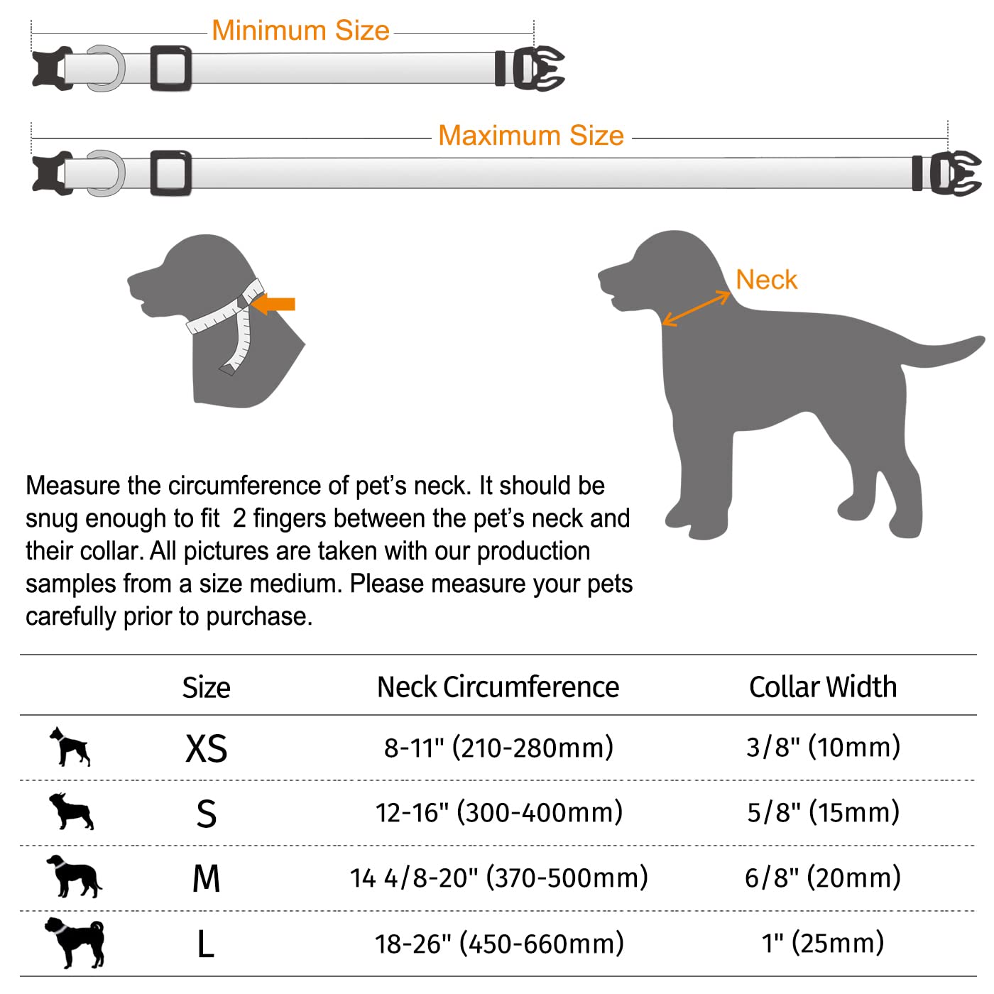 **HDE Adjustable Nylon Dog Collar - Soft & Durable Puppy Collar for Small, Medium & Large Dogs - Pink (Size M) - Perfect for Daily Walks, Training & Outdoor Adventures**