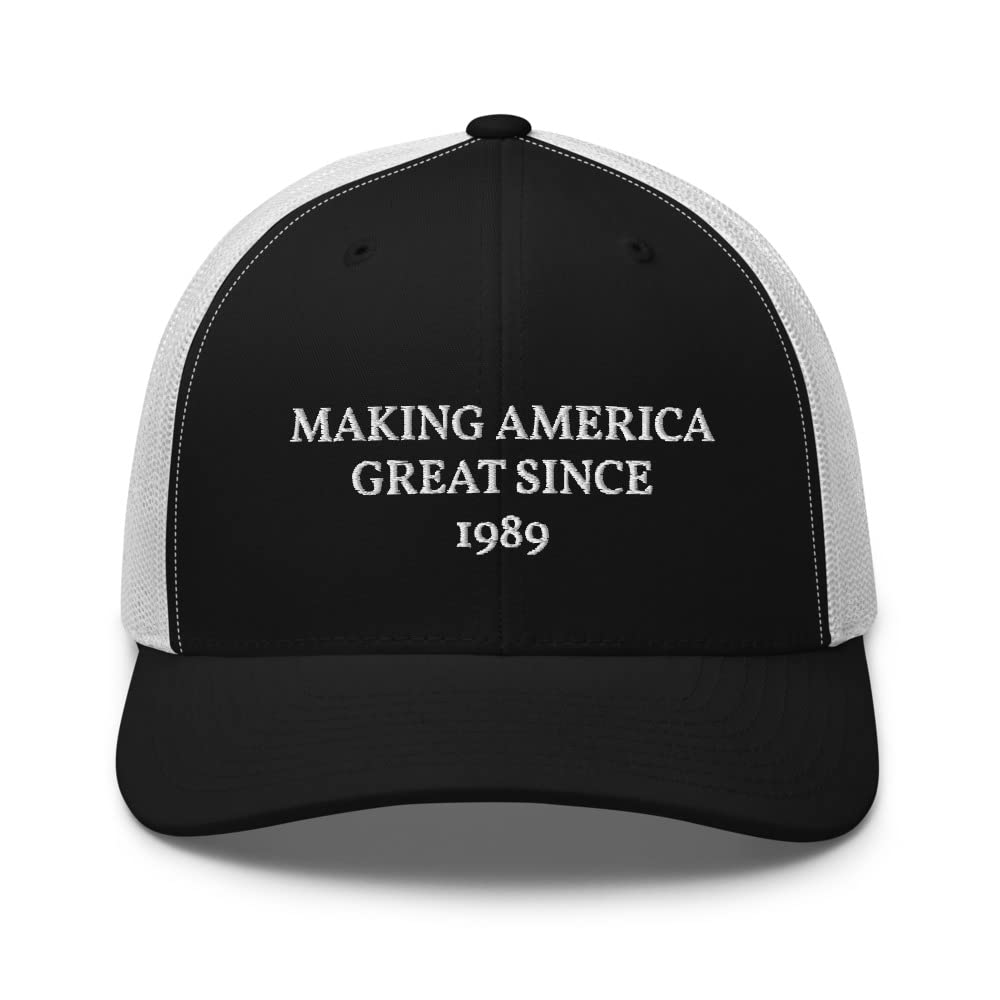 Vintage 'Make America Great Again' Trucker Hat Since 1989 - Adjustable Cotton Snapback Cap for Patriotic Americans | Perfect for Political Rallies, 4th of July Celebrations & Everyday Wear