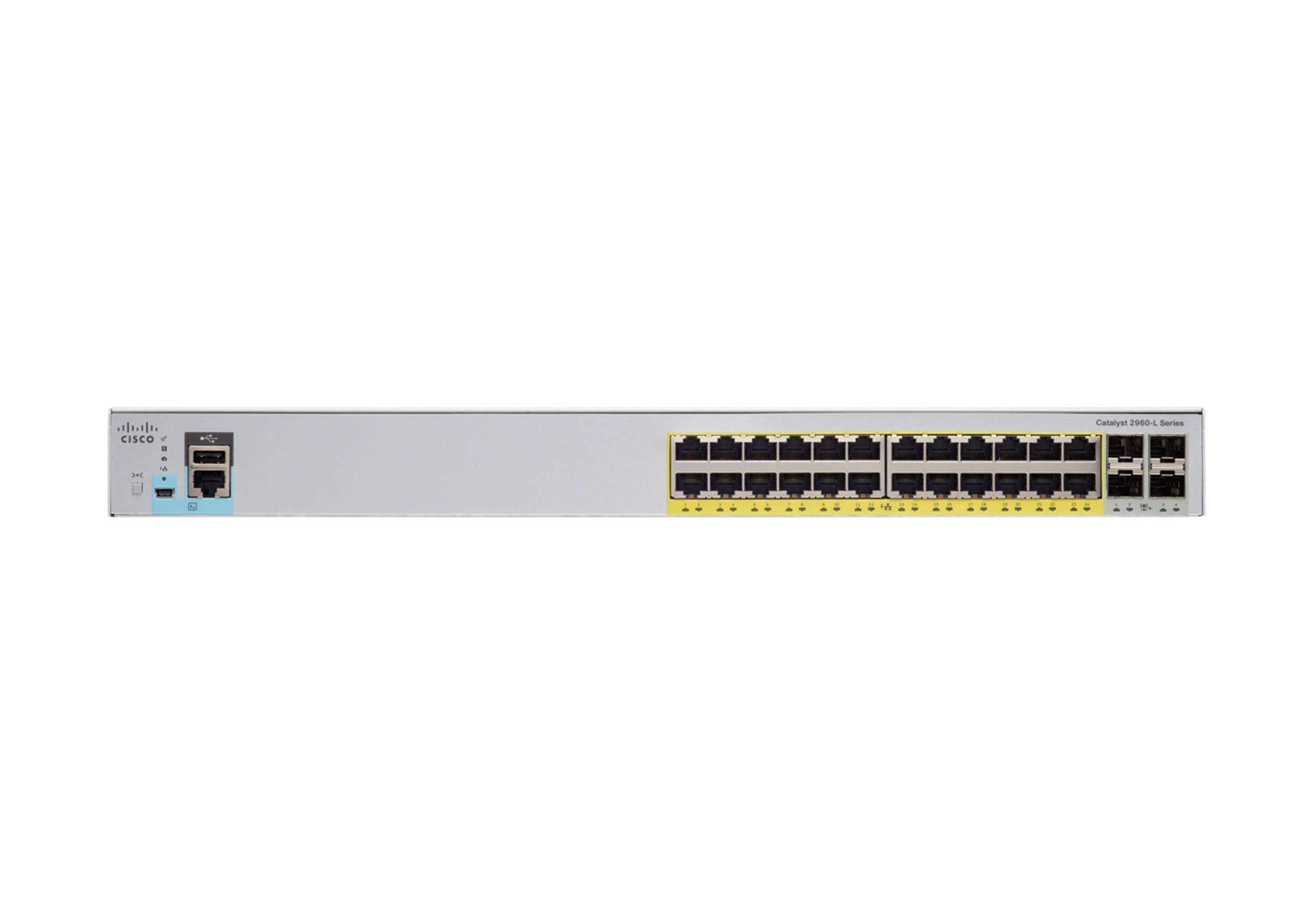 Cisco WS-C2960L-24PS-LL Catalyst 2960L 24-Port Gigabit PoE+ Switch with 4 SFP Ports | Renewed | Ideal for Office Networks & Small Business IT Infrastructure