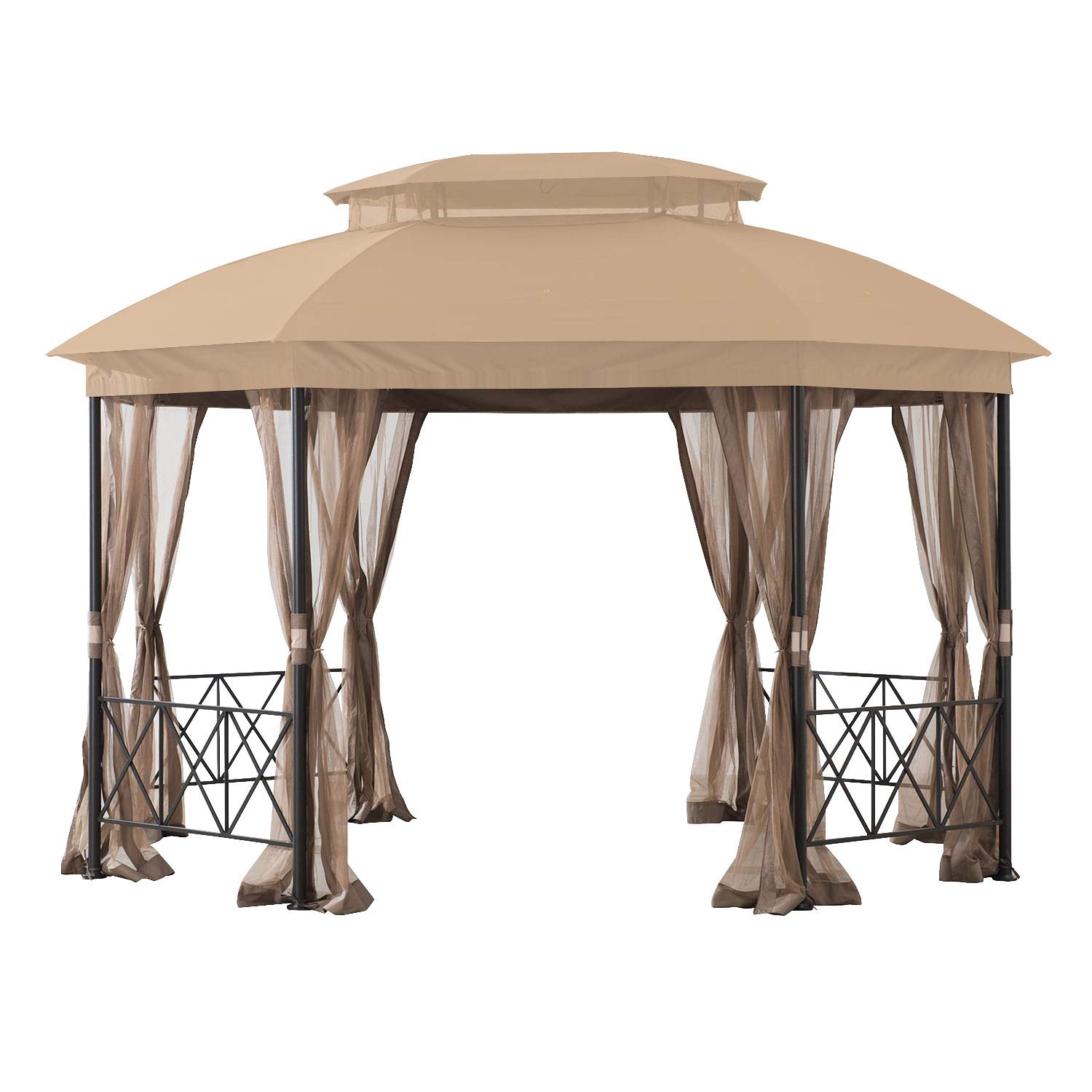 Garden Winds Replacement Canopy Top Cover for Living Accents Octagon Gazebo A101007502 - Durable Riplock 350 Fabric - Perfect for Outdoor Patio, Backyard Shade & Garden Protection