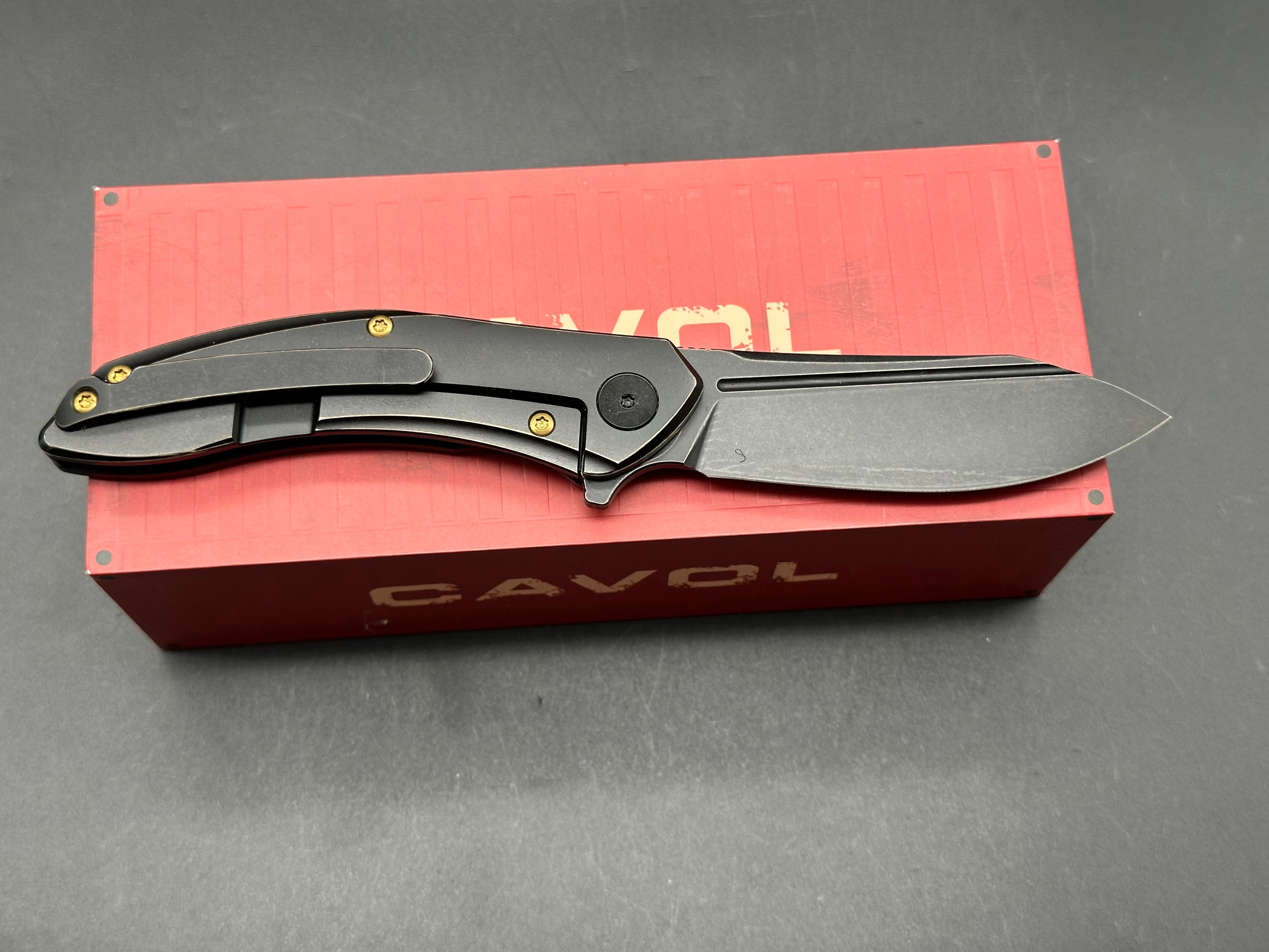CAVOL KNIFE Bucarto C01 Flipper Knife - EDC Pocket Knife with Razor Sharp Blade, Tactical Folding Knife for Outdoor Camping, Hiking & Survival Gear