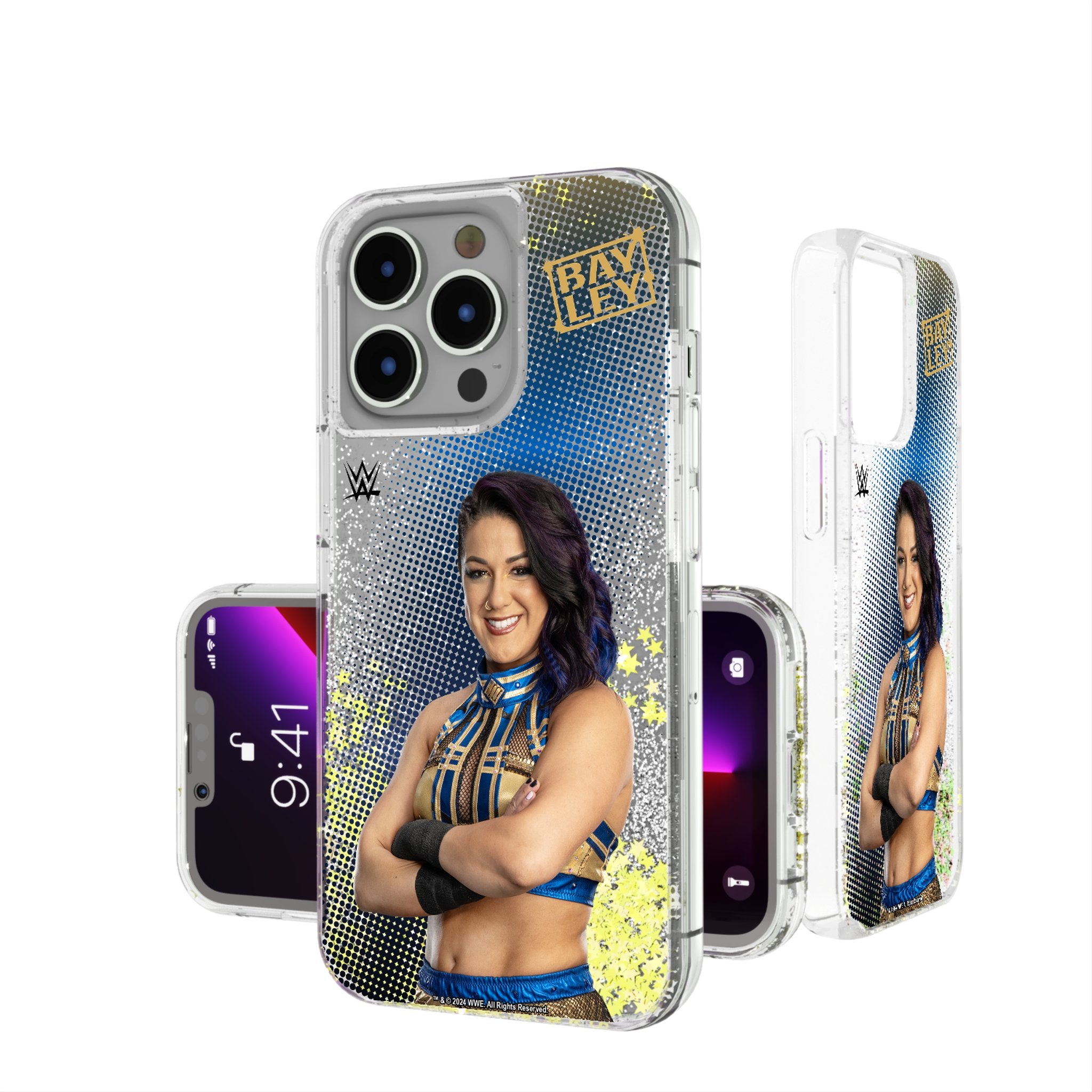 Bayley Superstar Glitter Phone Case for iPhone 15 14 13 12 Pro Max - Sparkly Protective Cover with Shock Absorption | Perfect for Parties, Concerts & Everyday Glam