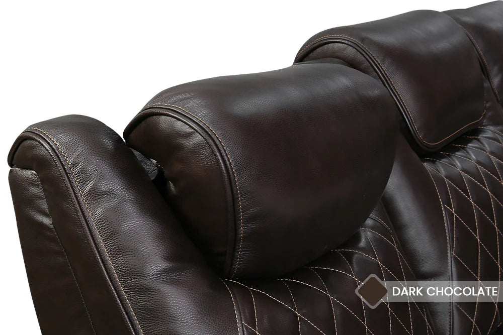 Valencia Oslo 2-Seater Leather Home Theater Loveseat in Dark Chocolate – Perfect for Movie Nights & Home Entertainment Rooms