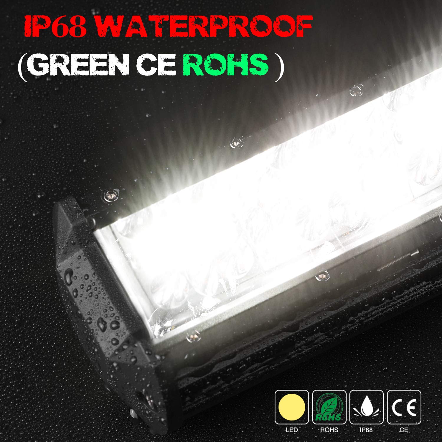 10 Inch LED Light Bar with Wiring Harness - Super Bright Off-Road Lighting for Trucks, ATVs, UTVs & Boats - Waterproof & Durable for Night Driving, Camping & Outdoor Adventures